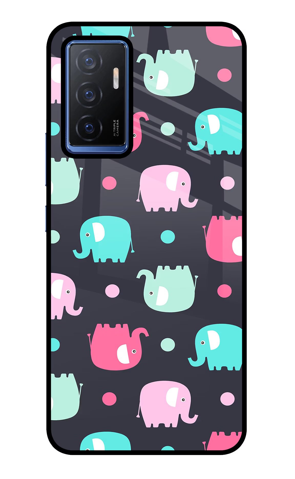 Elephants Vivo V23E 5G Glass Case - Elephants Vivo V23E 5G Glass Case Elephants Vivo V23E 5G Glass Case