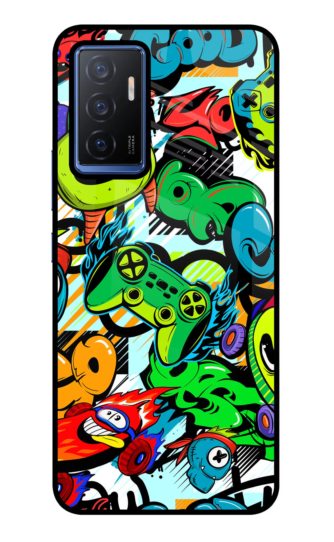 Game Doodle Vivo V23E 5G Glass Case - Game Doodle Vivo V23E 5G Glass Case Game Doodle Vivo V23E 5G Glass Case