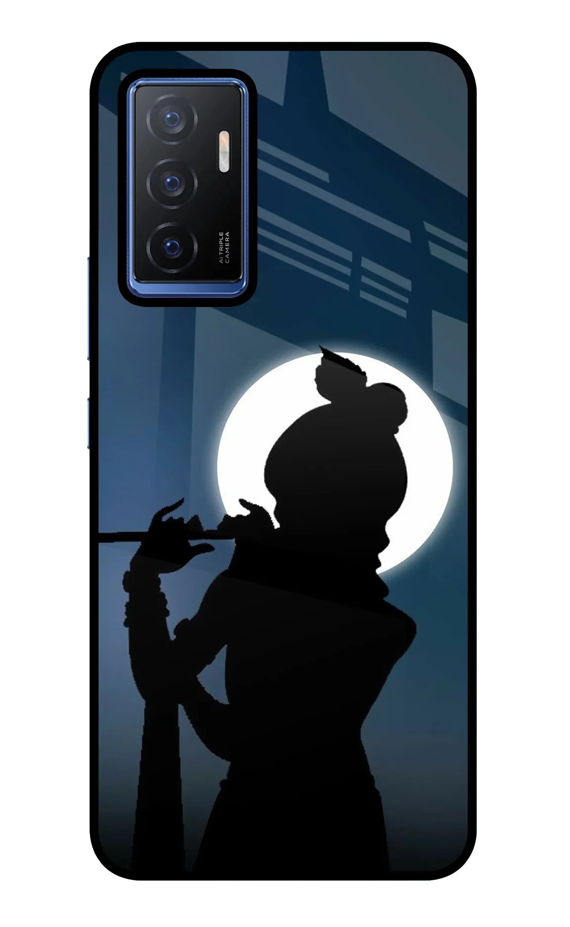 Shri Krishna Silhouette Vivo V23E 5G Glass Case - Shri Krishna Silhouette Vivo V23E 5G Glass Case Shri Krishna Silhouette Vivo V23E 5G Glass Case
