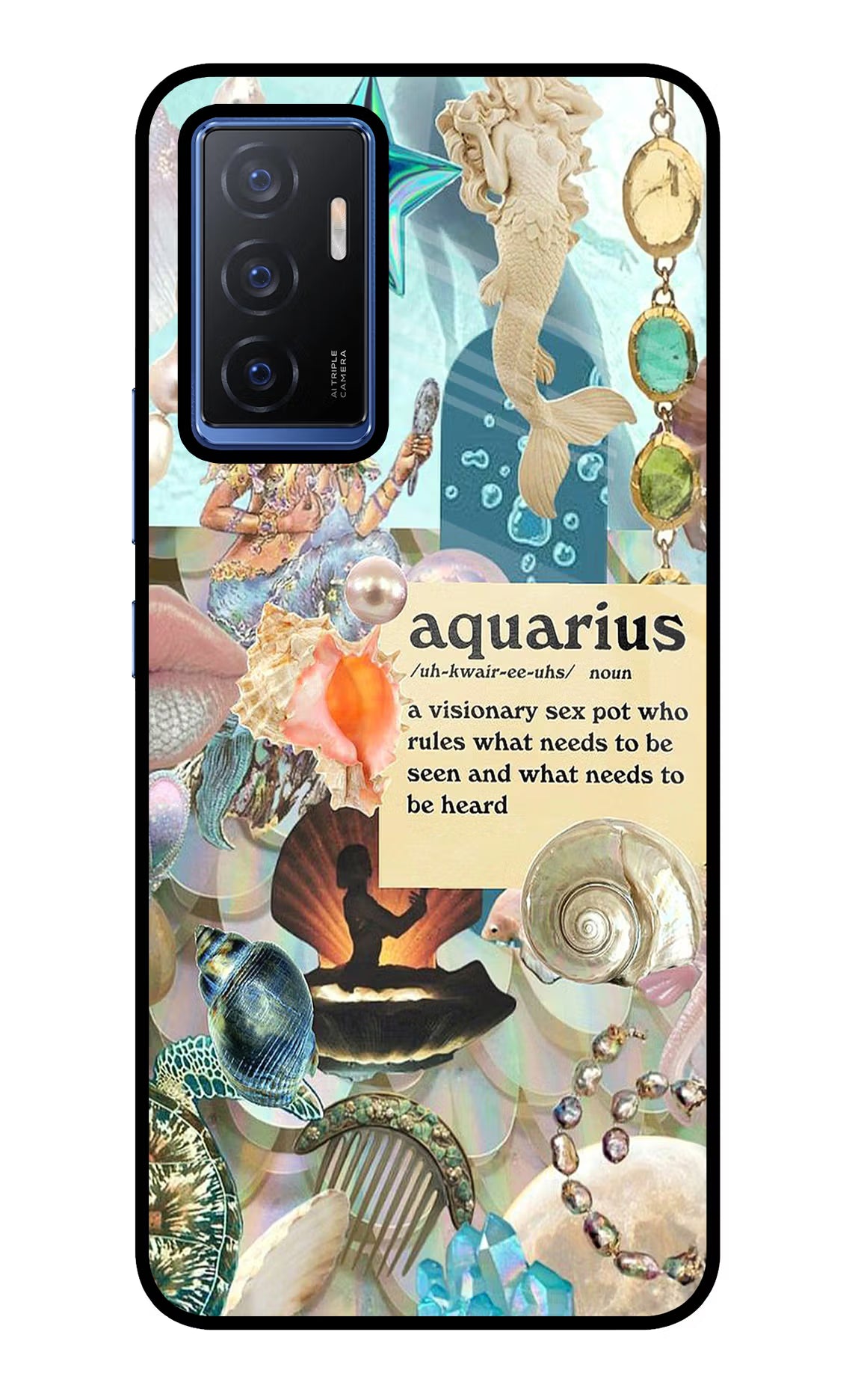 Aquarius Zodiac Vivo V23E 5G Glass Case - Aquarius Zodiac Vivo V23E 5G Glass Case Aquarius Zodiac Vivo V23E 5G Glass Case