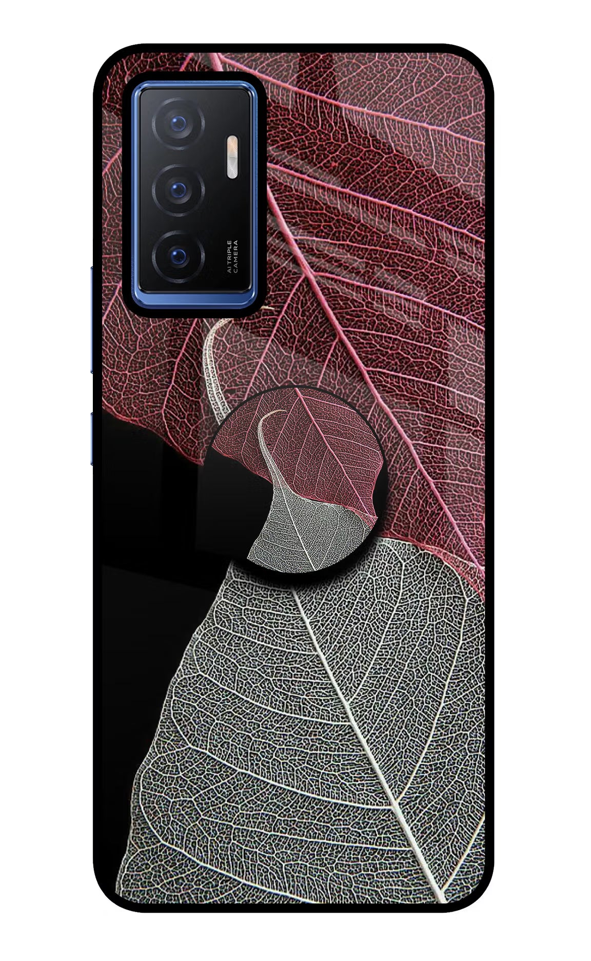 Leaf Pattern Vivo V23E 5G Glass Case - Leaf Pattern Vivo V23E 5G Glass Case Leaf Pattern Vivo V23E 5G Glass Case