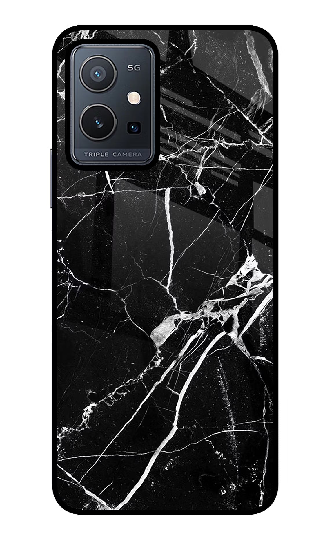 Black Marble Pattern Vivo Y75 5G/Vivo T1 5G Glass Case - Black Marble Pattern Vivo Y75 5G/Vivo T1 5G Glass Case Black Marble Pattern Vivo Y75 5G/Vivo T1 5G Glass Case