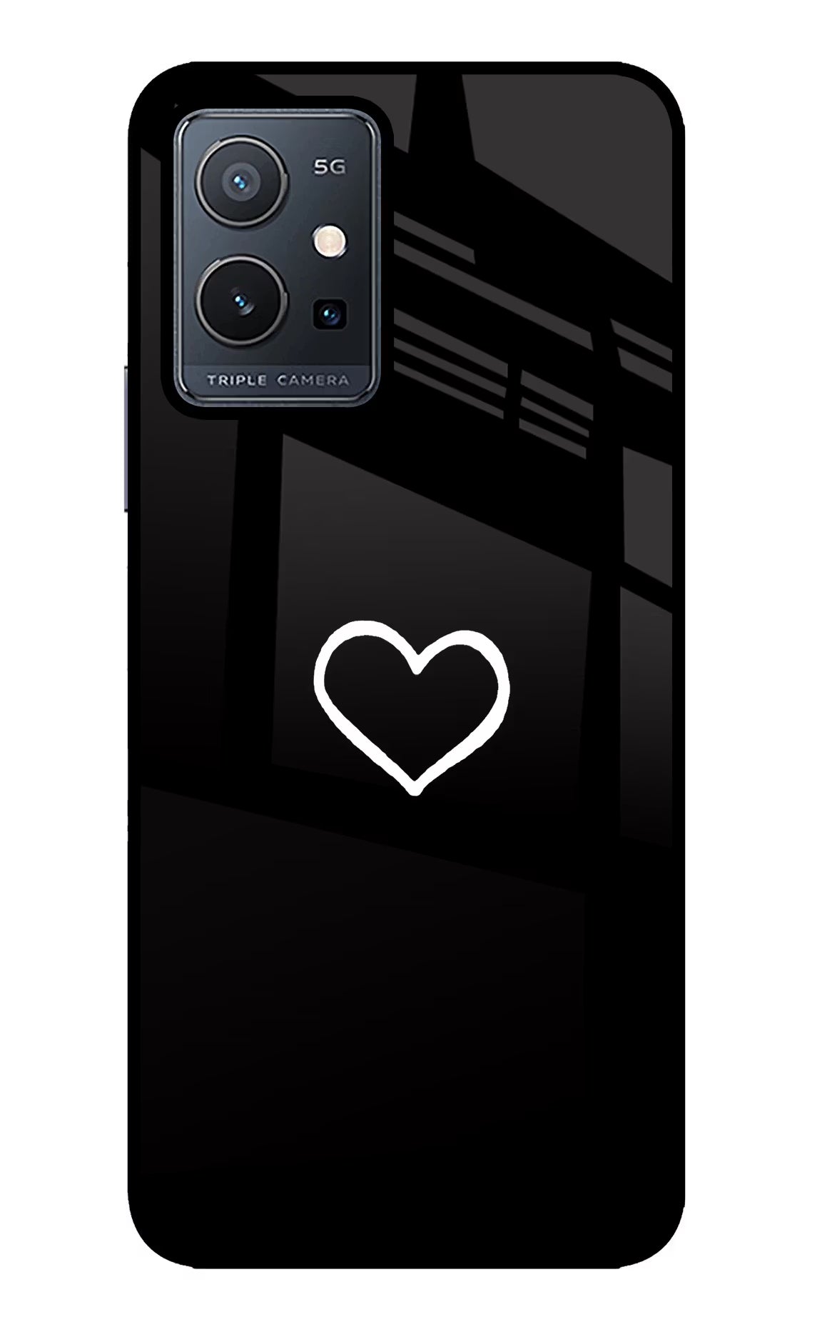 Heart Vivo Y75 5G/Vivo T1 5G Glass Case - Heart Vivo Y75 5G/Vivo T1 5G Glass Case Heart Vivo Y75 5G/Vivo T1 5G Glass Case