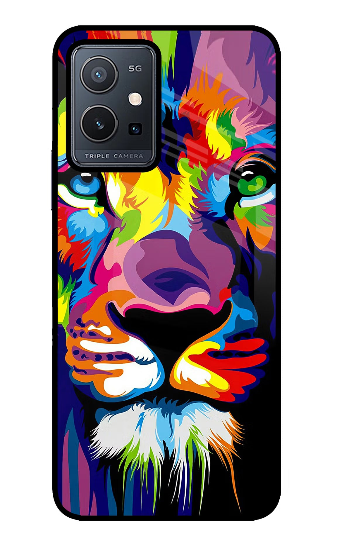 Lion Vivo Y75 5G/Vivo T1 5G Glass Case - Lion Vivo Y75 5G/Vivo T1 5G Glass Case Lion Vivo Y75 5G/Vivo T1 5G Glass Case