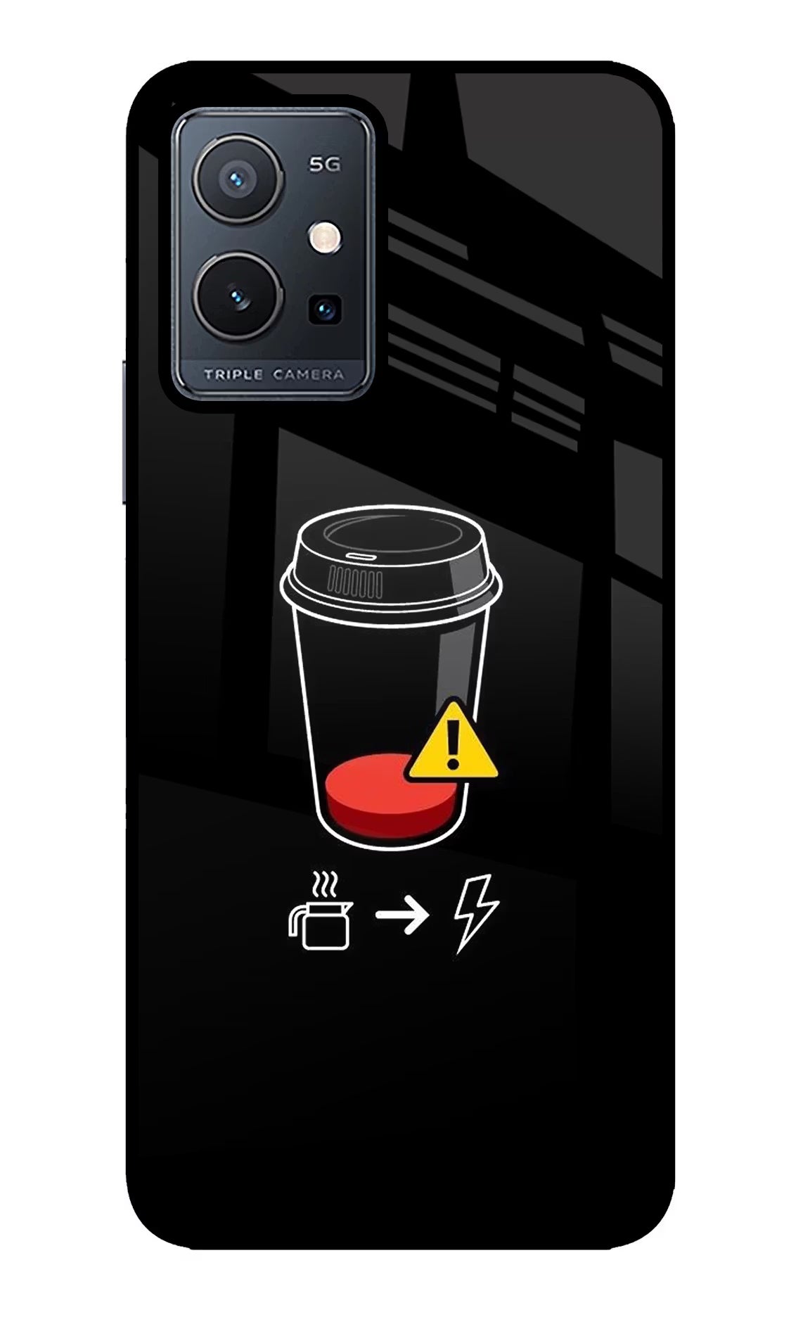 Coffee Vivo Y75 5G/Vivo T1 5G Glass Case - Coffee Vivo Y75 5G/Vivo T1 5G Glass Case Coffee Vivo Y75 5G/Vivo T1 5G Glass Case