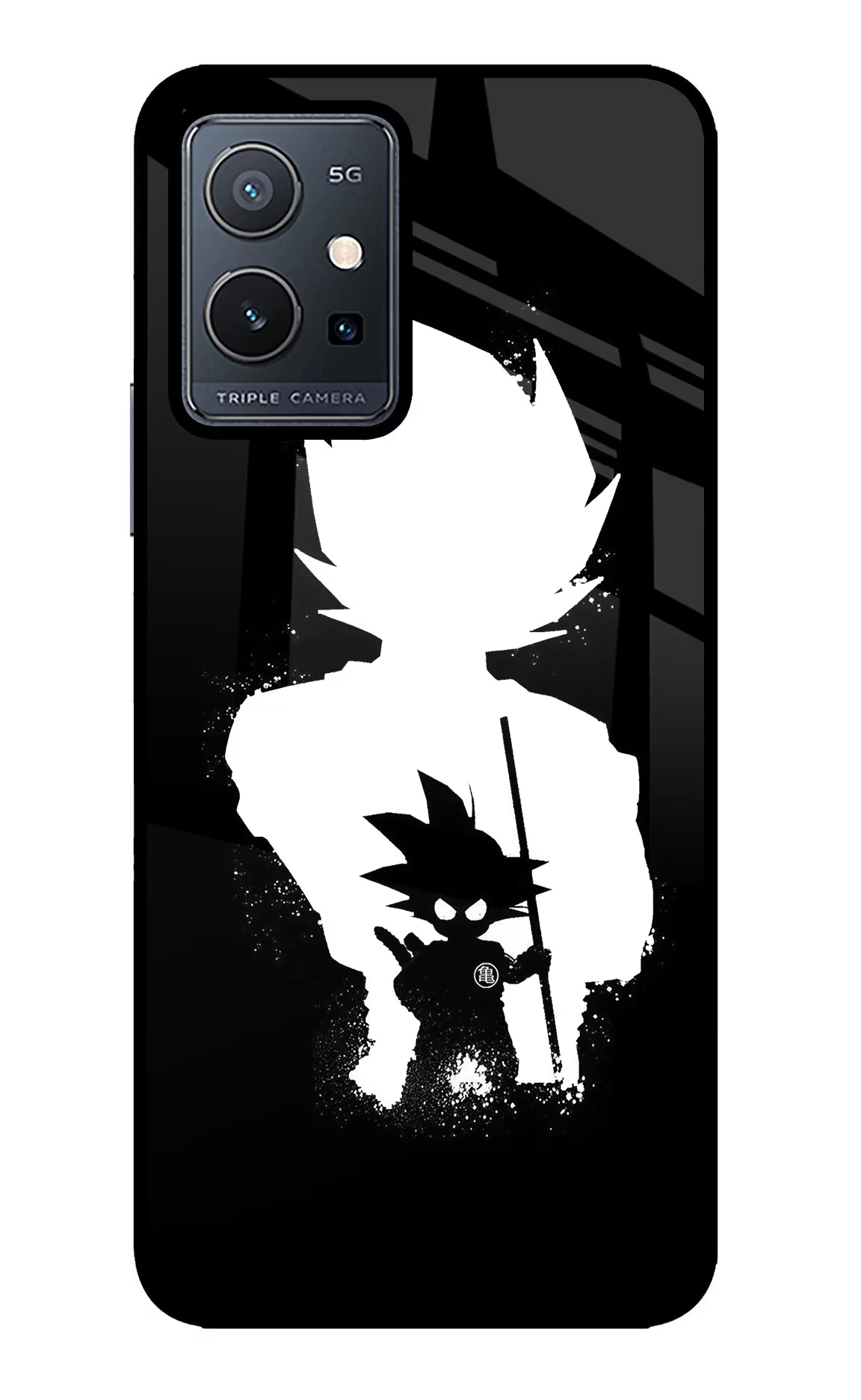 Goku Shadow Vivo Y75 5G/Vivo T1 5G Glass Case - Goku Shadow Vivo Y75 5G/Vivo T1 5G Glass Case Goku Shadow Vivo Y75 5G/Vivo T1 5G Glass Case