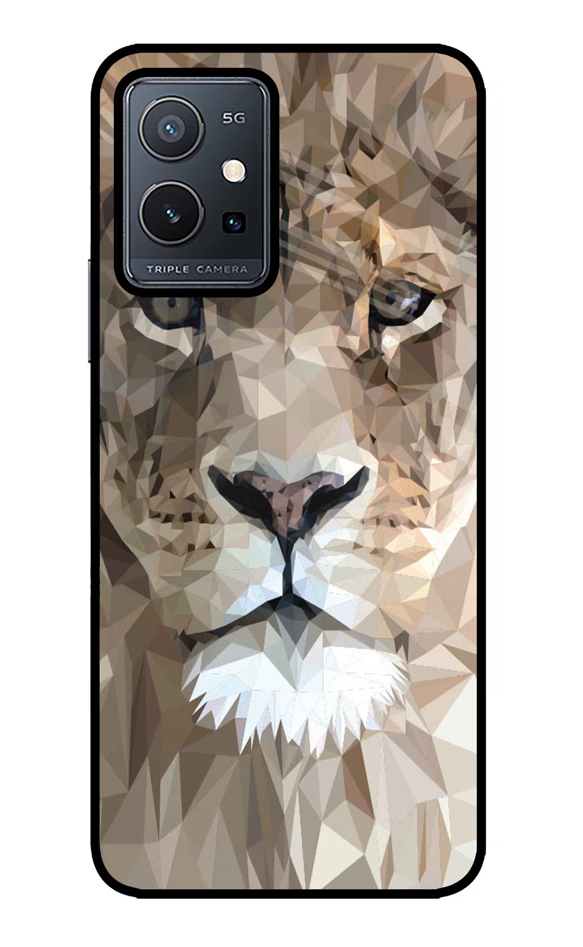 Lion Art Vivo Y75 5G/Vivo T1 5G Glass Case - Lion Art Vivo Y75 5G/Vivo T1 5G Glass Case Lion Art Vivo Y75 5G/Vivo T1 5G Glass Case