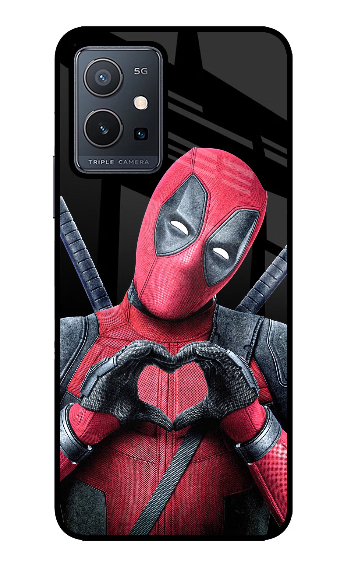 Deadpool Vivo Y75 5G/Vivo T1 5G Glass Case - Deadpool Vivo Y75 5G/Vivo T1 5G Glass Case Deadpool Vivo Y75 5G/Vivo T1 5G Glass Case