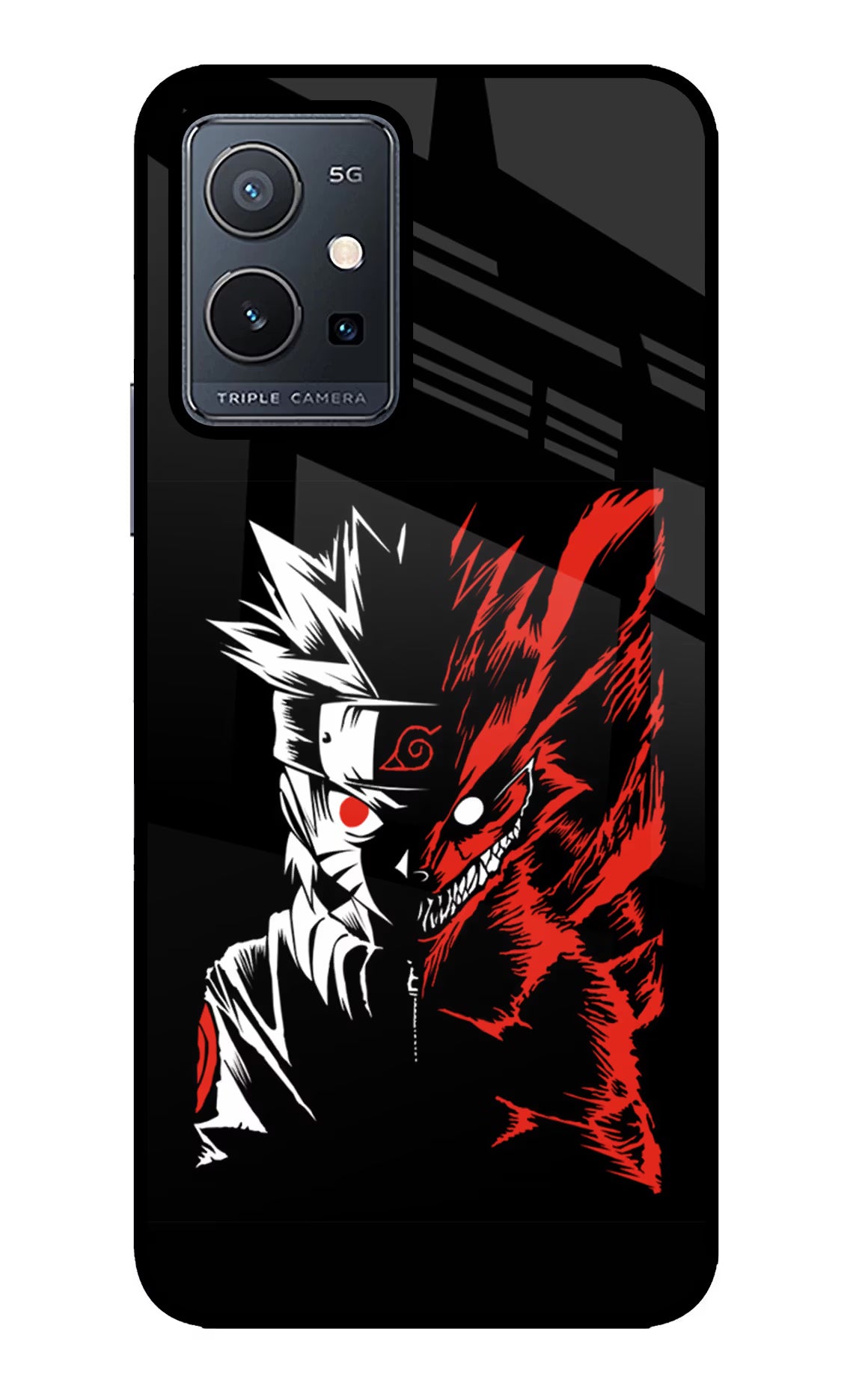 Naruto Two Face Vivo Y75 5G/Vivo T1 5G Glass Case - Naruto Two Face Vivo Y75 5G/Vivo T1 5G Glass Case Naruto Two Face Vivo Y75 5G/Vivo T1 5G Glass Case