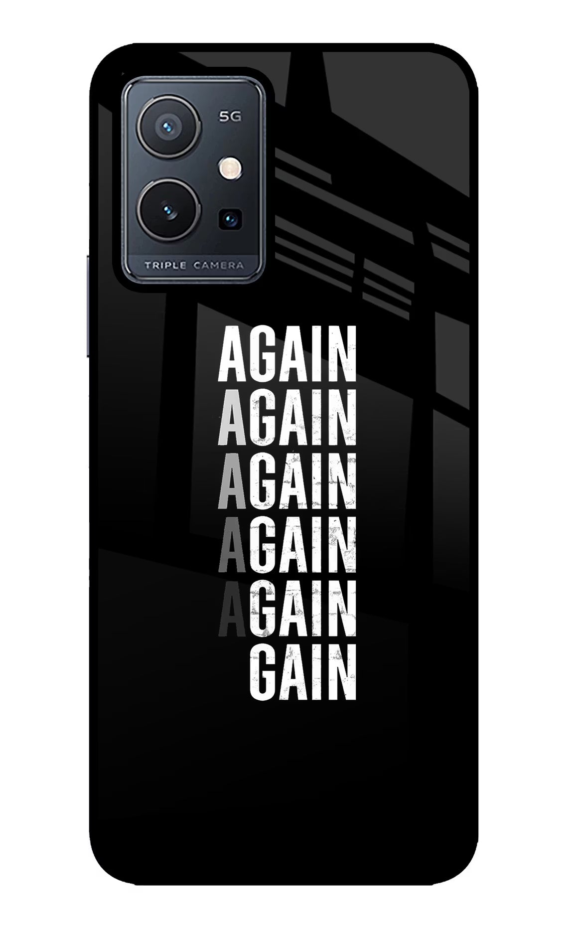 Again Again Gain Vivo Y75 5G/Vivo T1 5G Glass Case - Again Again Gain Vivo Y75 5G/Vivo T1 5G Glass Case Again Again Gain Vivo Y75 5G/Vivo T1 5G Glass Case