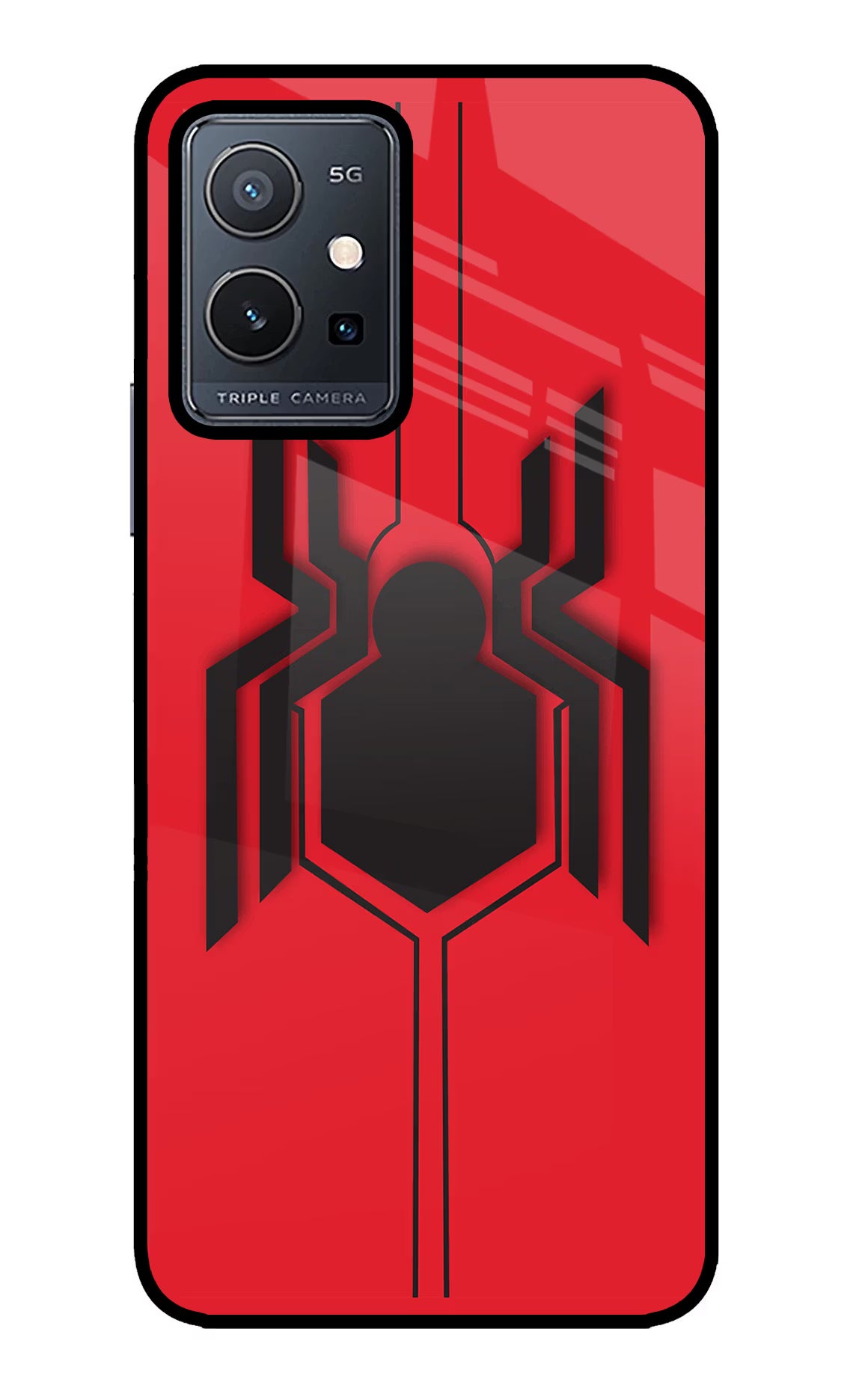 Spider Vivo Y75 5G/Vivo T1 5G Glass Case - Spider Vivo Y75 5G/Vivo T1 5G Glass Case Spider Vivo Y75 5G/Vivo T1 5G Glass Case