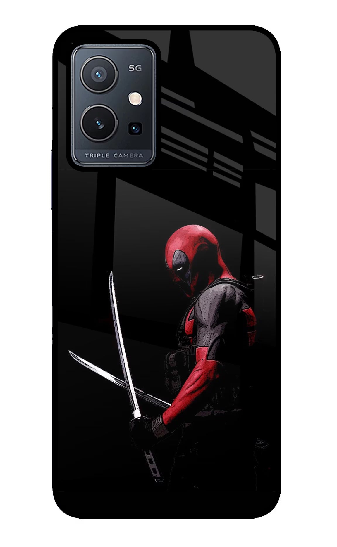 Deadpool Vivo Y75 5G/Vivo T1 5G Glass Case - Deadpool Vivo Y75 5G/Vivo T1 5G Glass Case Deadpool Vivo Y75 5G/Vivo T1 5G Glass Case