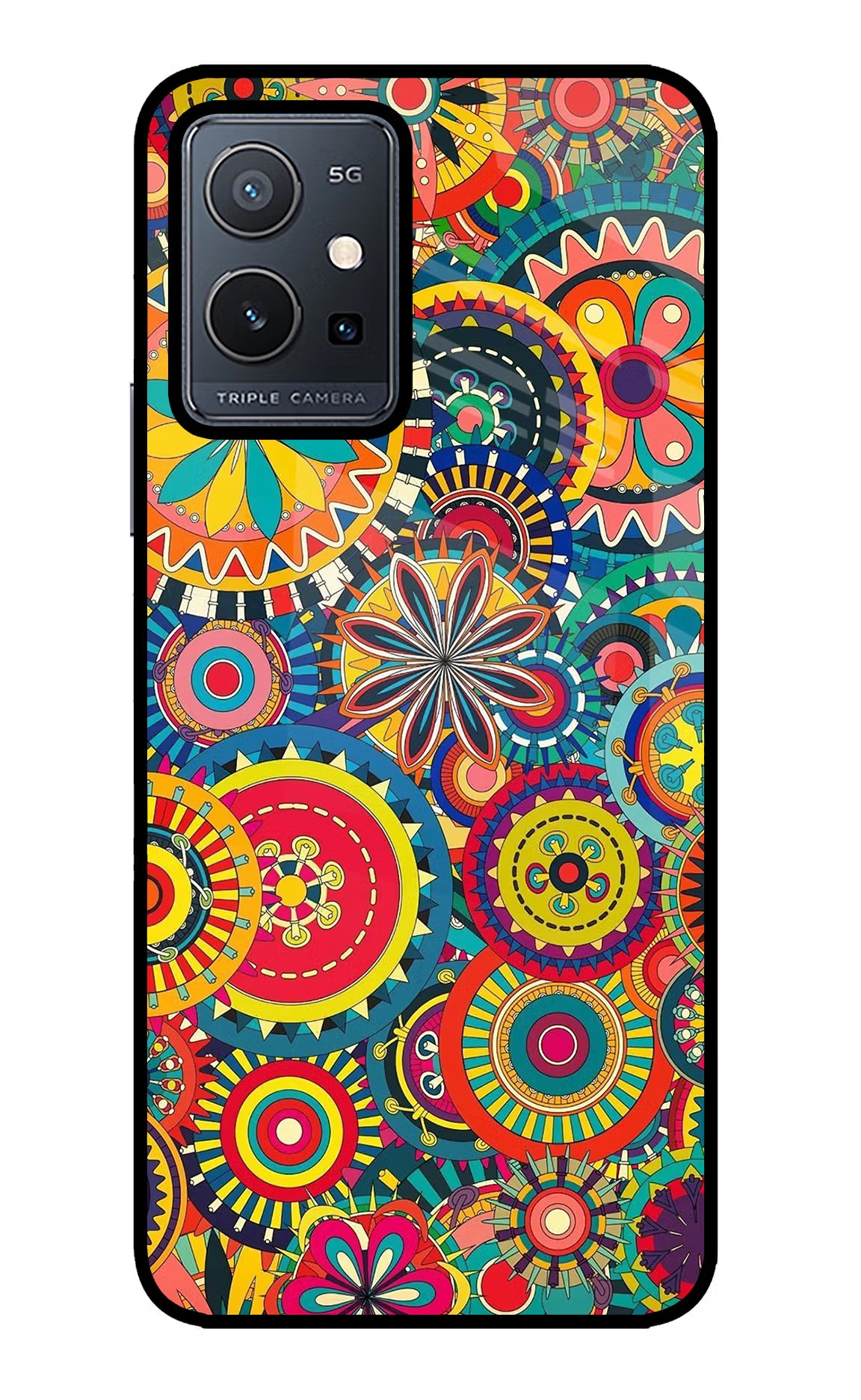 Gol Gol Art Vivo Y75 5G/Vivo T1 5G Glass Case - Gol Gol Art Vivo Y75 5G/Vivo T1 5G Glass Case Gol Gol Art Vivo Y75 5G/Vivo T1 5G Glass Case
