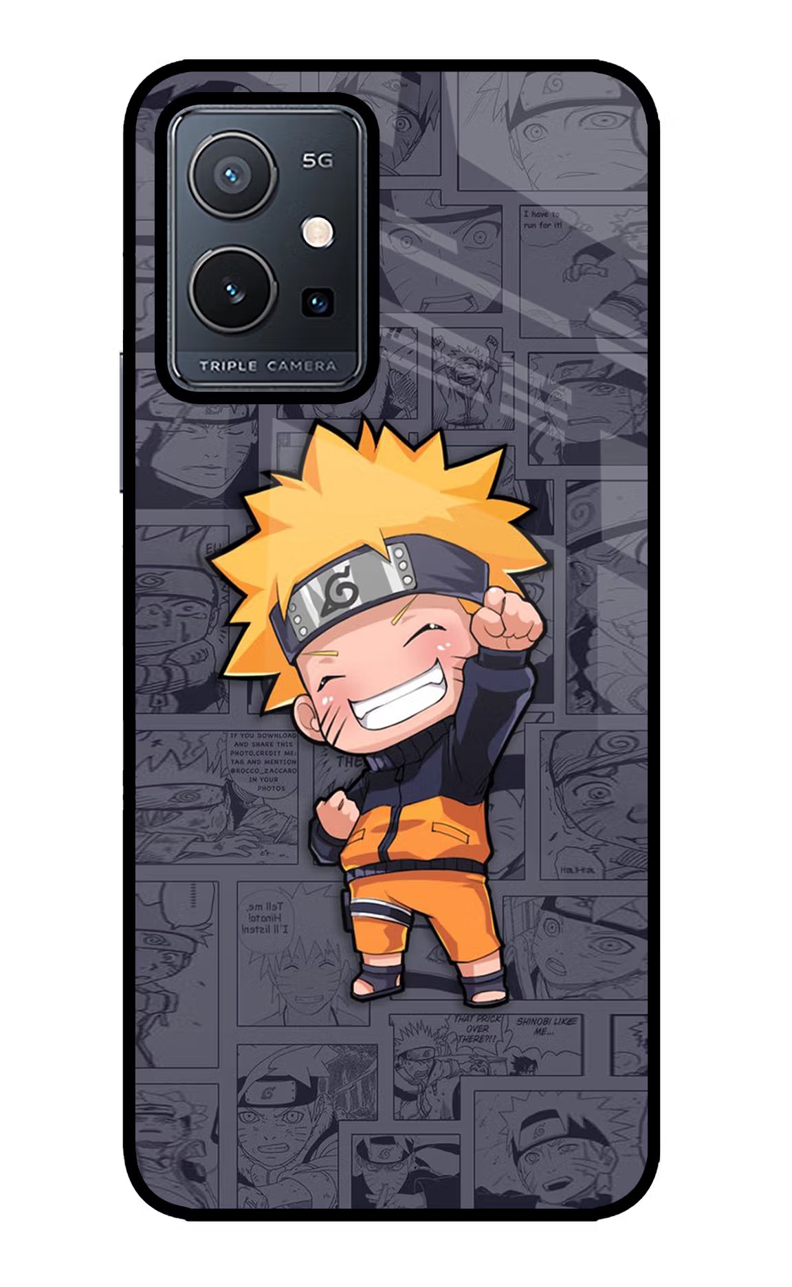 Chota Naruto Vivo Y75 5G/Vivo T1 5G Glass Case - Chota Naruto Vivo Y75 5G/Vivo T1 5G Glass Case Chota Naruto Vivo Y75 5G/Vivo T1 5G Glass Case