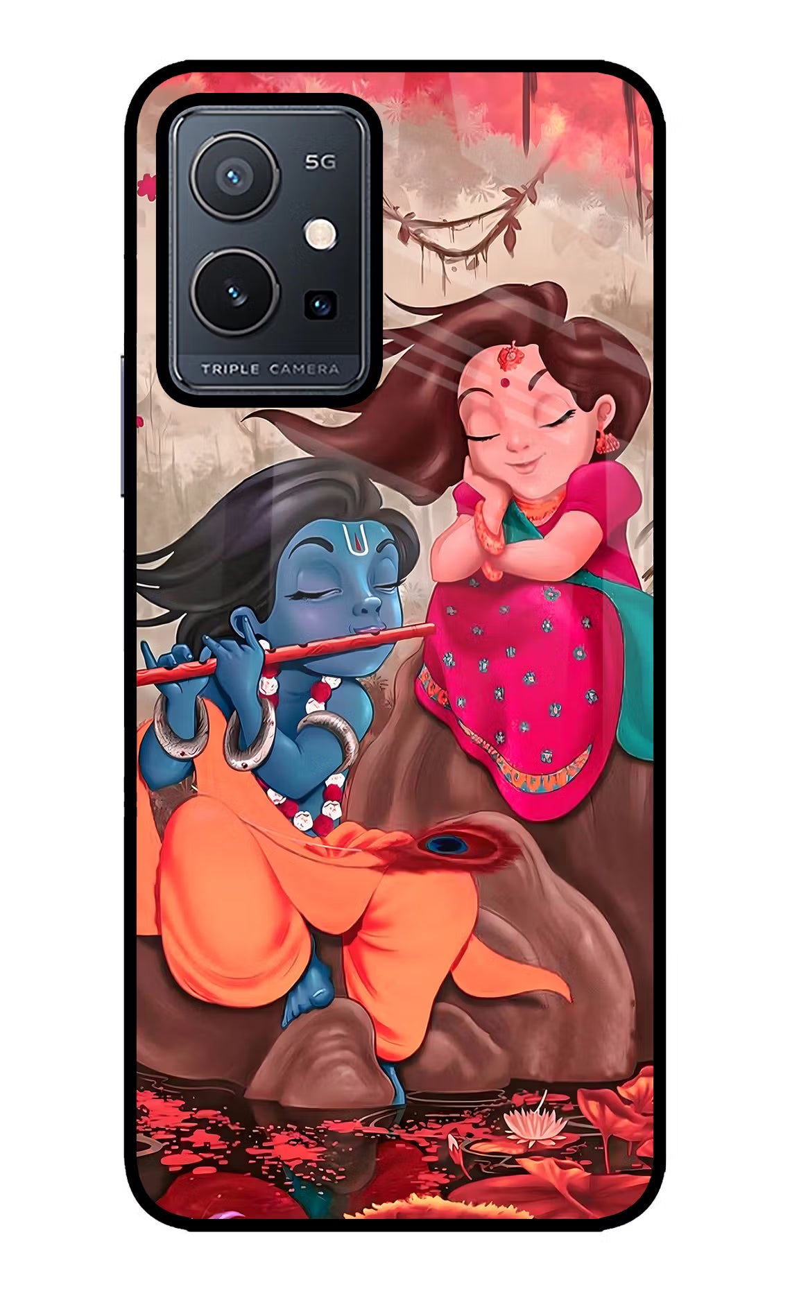 Radhe Krishna Vivo Y75 5G/Vivo T1 5G Glass Case - Radhe Krishna Vivo Y75 5G/Vivo T1 5G Glass Case Radhe Krishna Vivo Y75 5G/Vivo T1 5G Glass Case