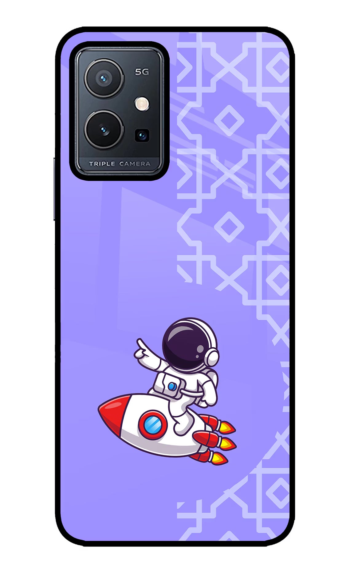 Cute Astronaut Vivo Y75 5G/Vivo T1 5G Glass Case - Cute Astronaut Vivo Y75 5G/Vivo T1 5G Glass Case Cute Astronaut Vivo Y75 5G/Vivo T1 5G Glass Case