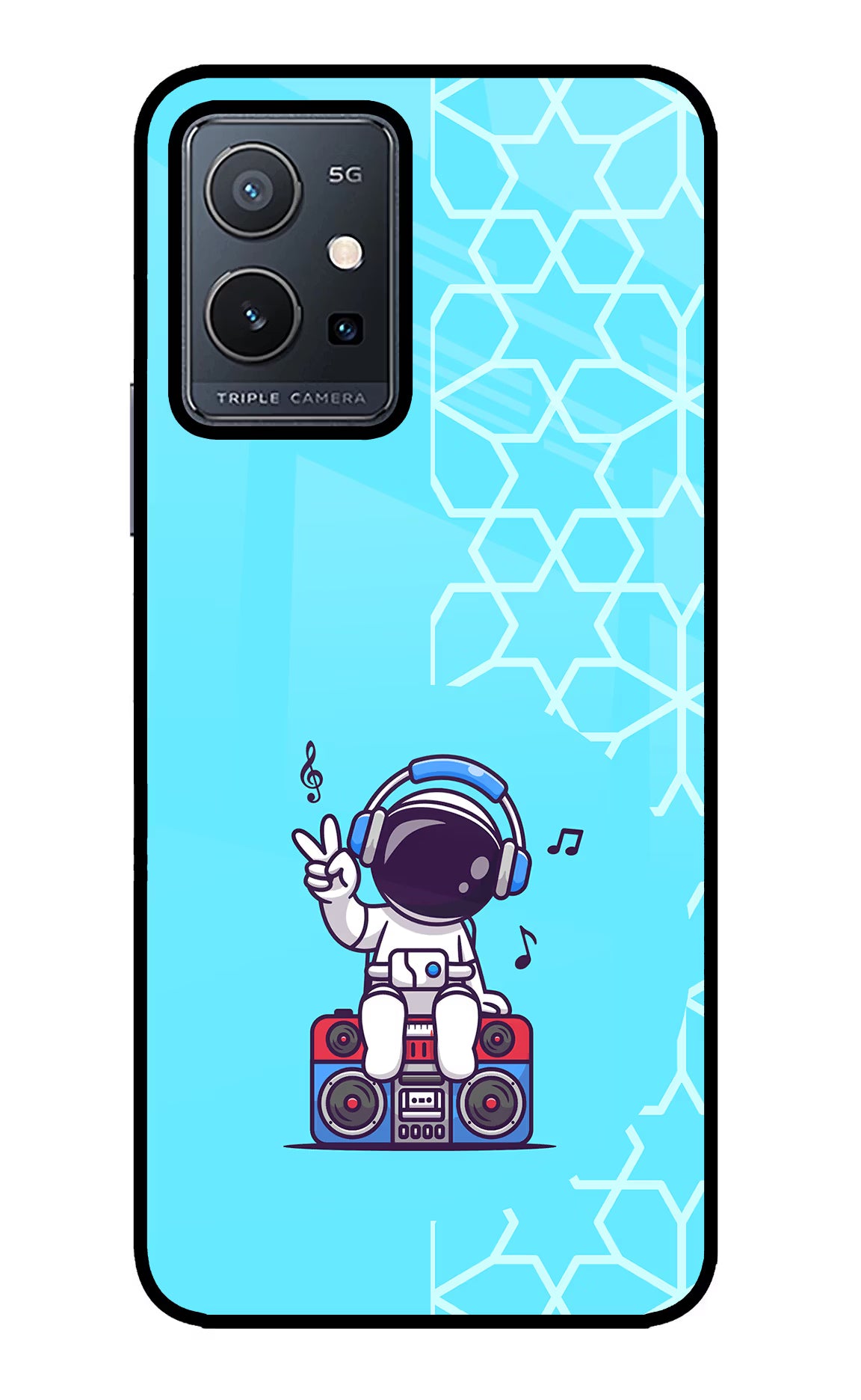 Cute Astronaut Chilling Vivo Y75 5G/Vivo T1 5G Glass Case - Cute Astronaut Chilling Vivo Y75 5G/Vivo T1 5G Glass Case Cute Astronaut Chilling Vivo Y75 5G/Vivo T1 5G Glass Case