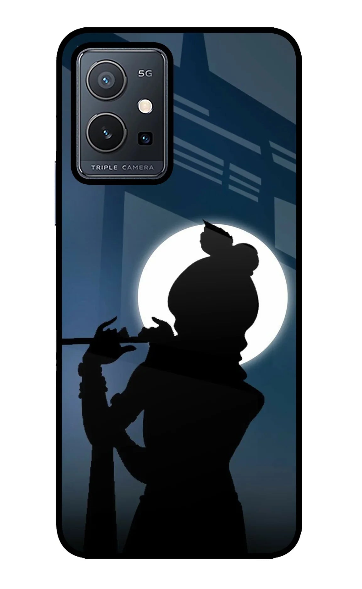 Shri Krishna Silhouette Vivo Y75 5G/Vivo T1 5G Glass Case - Shri Krishna Silhouette Vivo Y75 5G/Vivo T1 5G Glass Case Shri Krishna Silhouette Vivo Y75 5G/Vivo T1 5G Glass Case