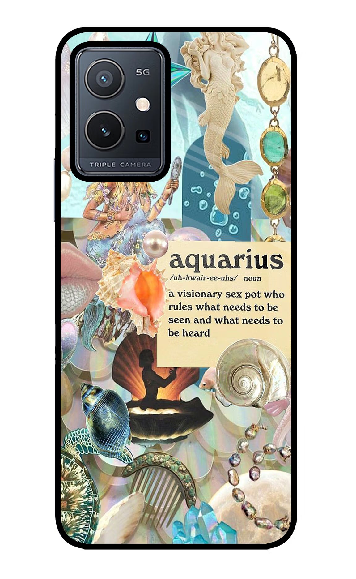 Aquarius Zodiac Vivo Y75 5G/Vivo T1 5G Glass Case - Aquarius Zodiac Vivo Y75 5G/Vivo T1 5G Glass Case Aquarius Zodiac Vivo Y75 5G/Vivo T1 5G Glass Case