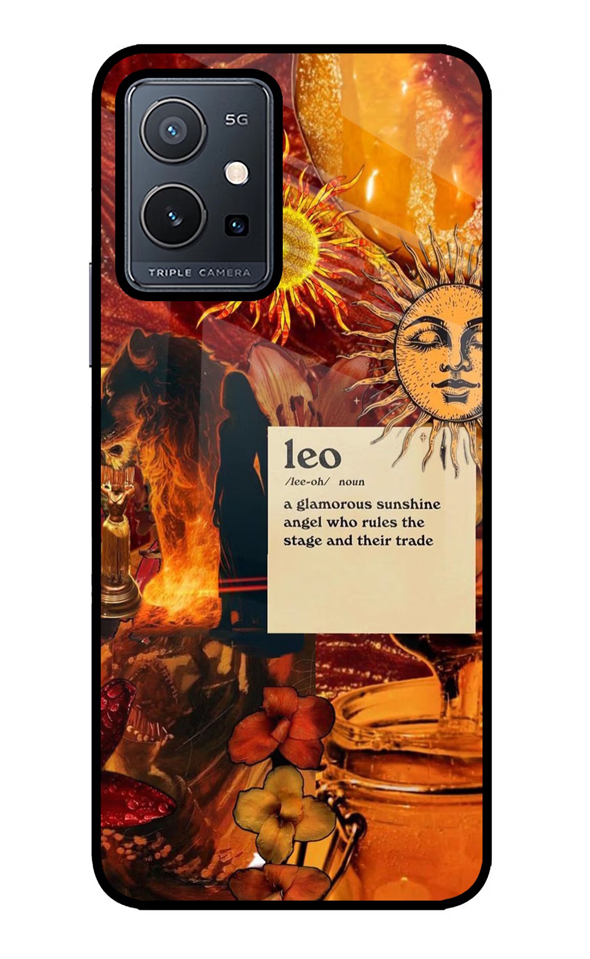 Leo Zodiac Vivo Y75 5G/Vivo T1 5G Glass Case - Leo Zodiac Vivo Y75 5G/Vivo T1 5G Glass Case Leo Zodiac Vivo Y75 5G/Vivo T1 5G Glass Case