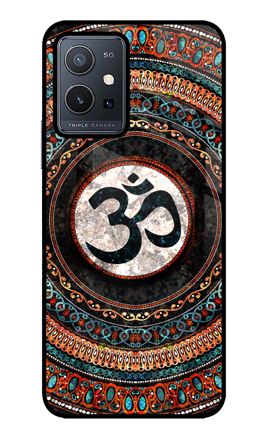 Om Culture Vivo Y75 5G/Vivo T1 5G Glass Case - Om Culture Vivo Y75 5G/Vivo T1 5G Glass Case Om Culture Vivo Y75 5G/Vivo T1 5G Glass Case