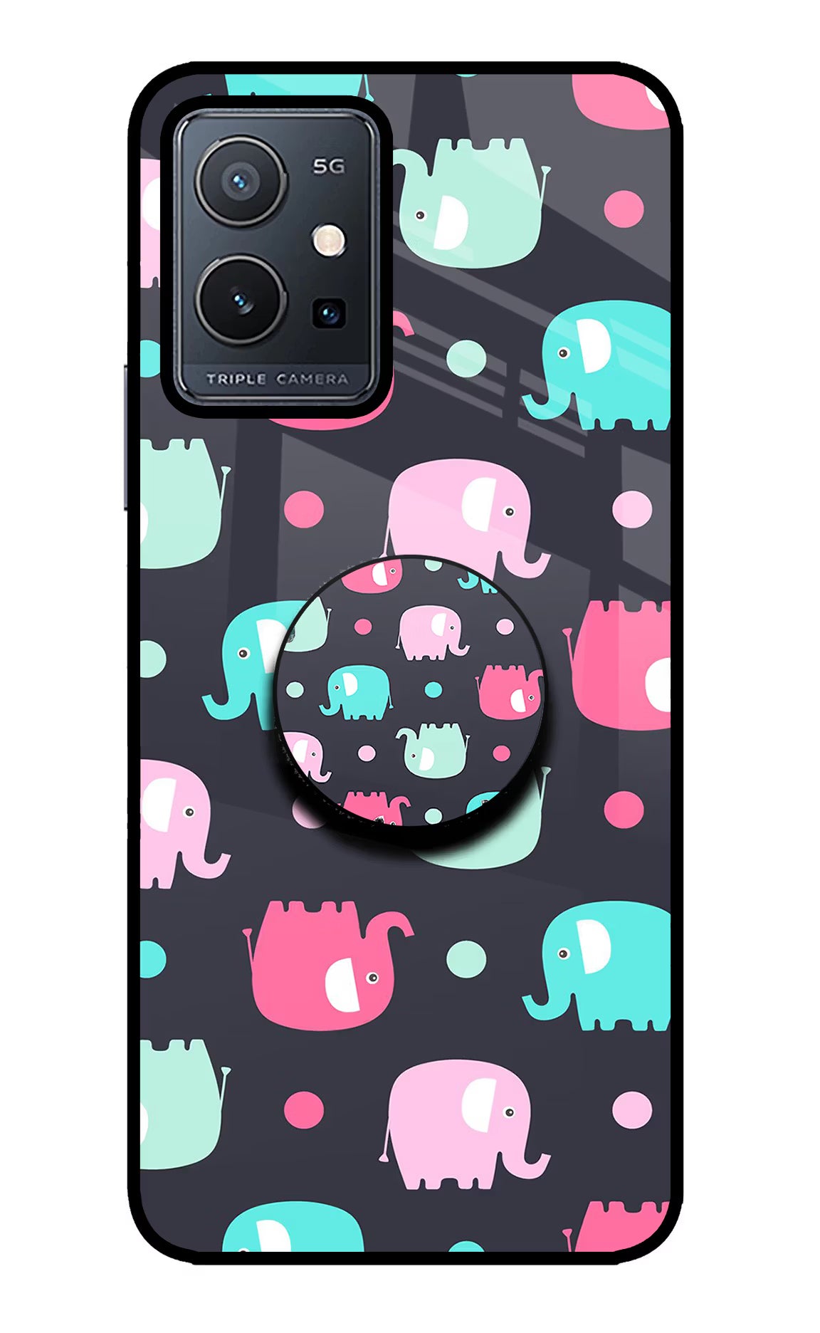 Baby Elephants Vivo Y75 5G/Vivo T1 5G Glass Case - Baby Elephants Vivo Y75 5G/Vivo T1 5G Glass Case Baby Elephants Vivo Y75 5G/Vivo T1 5G Glass Case
