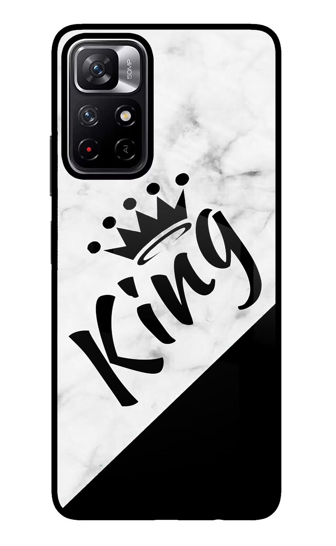 King Poco M4 Pro 5G Glass Case - King Poco M4 Pro 5G Glass Case King Poco M4 Pro 5G Glass Case