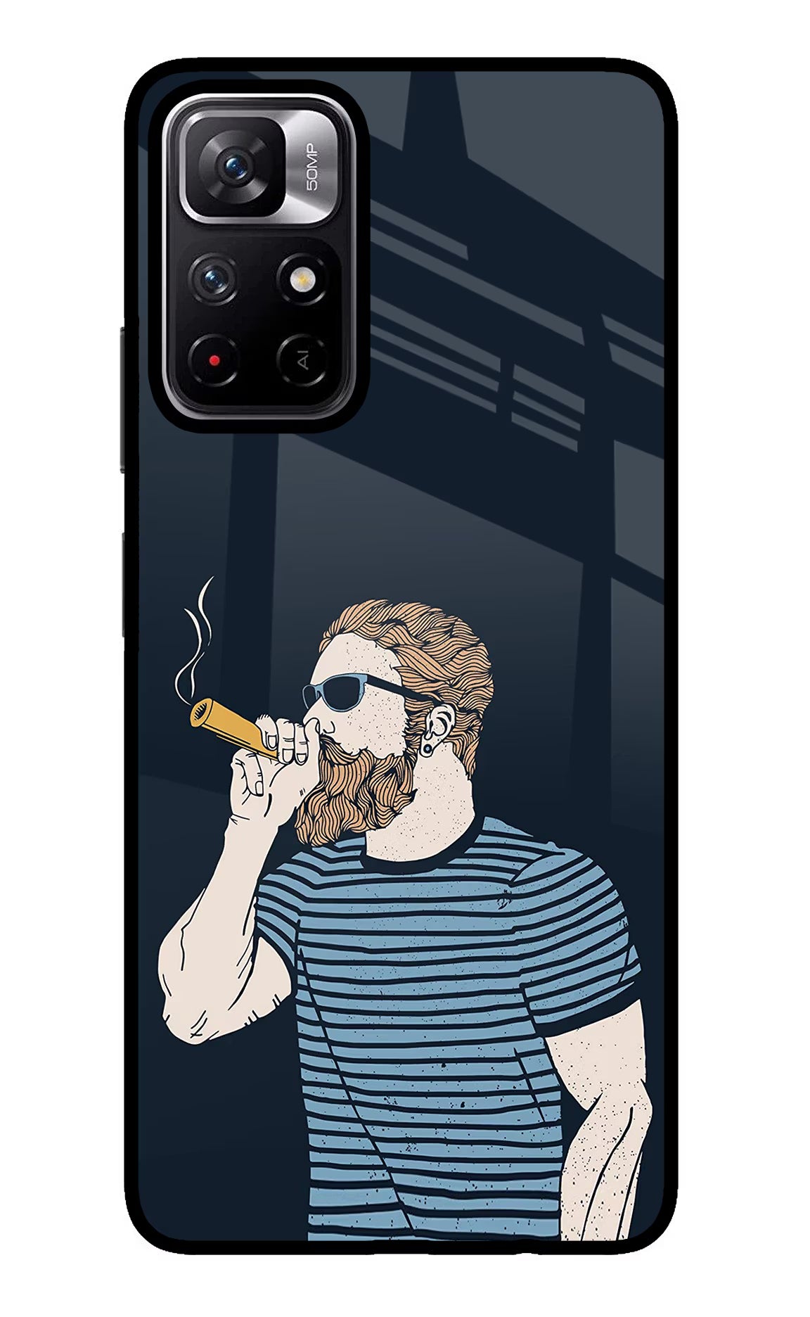 Smoking Poco M4 Pro 5G Glass Case - Smoking Poco M4 Pro 5G Glass Case Smoking Poco M4 Pro 5G Glass Case