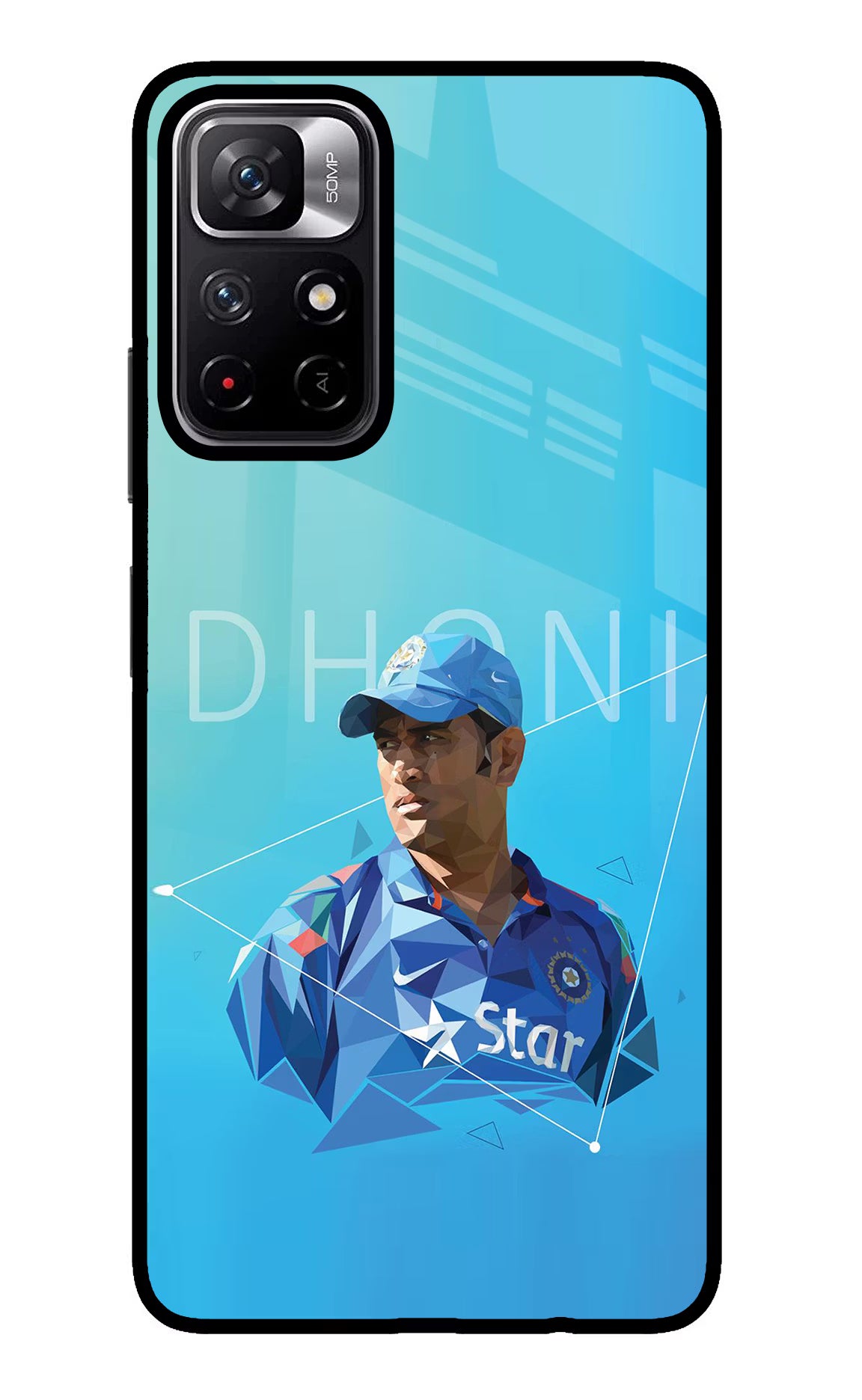 Dhoni Artwork Poco M4 Pro 5G Glass Case - Dhoni Artwork Poco M4 Pro 5G Glass Case Dhoni Artwork Poco M4 Pro 5G Glass Case