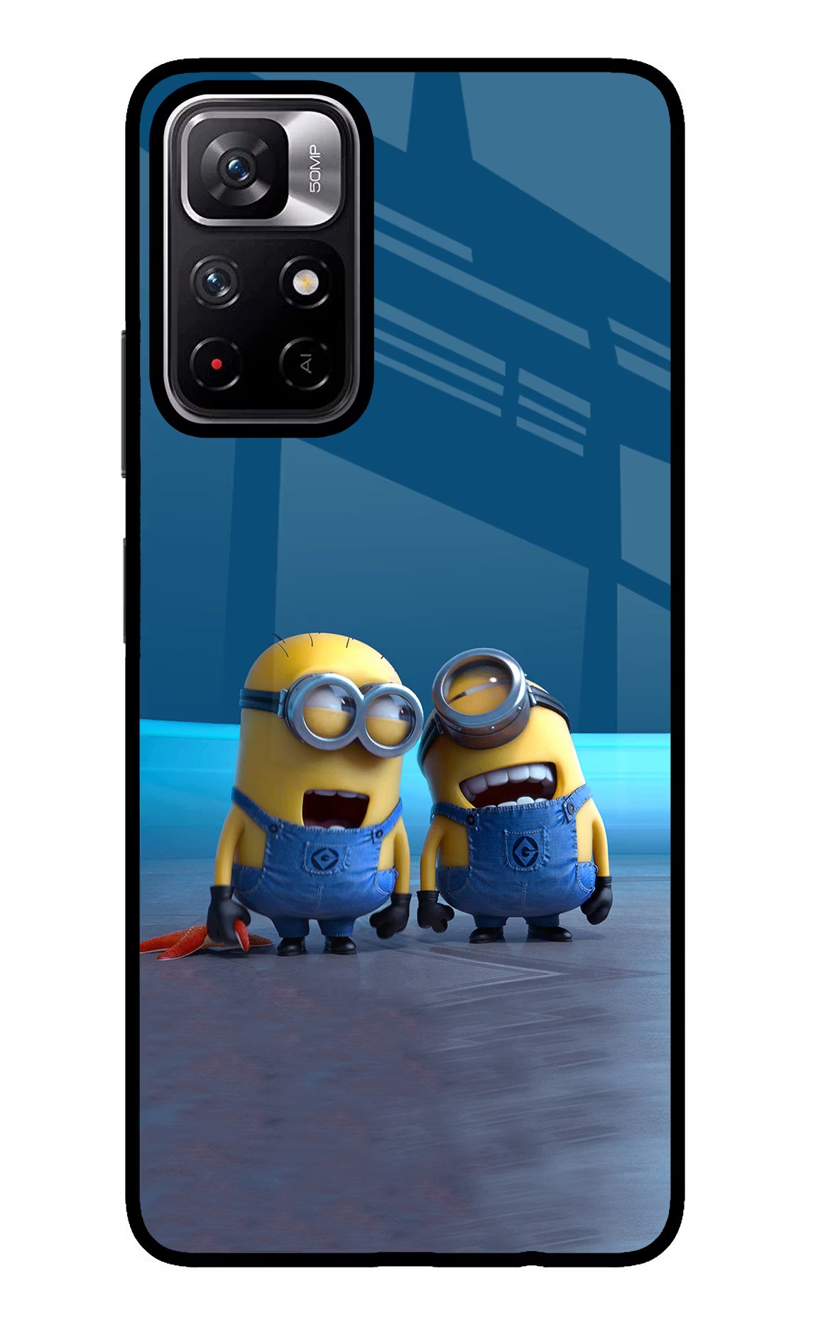 Minion Laughing Poco M4 Pro 5G Glass Case - Minion Laughing Poco M4 Pro 5G Glass Case Minion Laughing Poco M4 Pro 5G Glass Case
