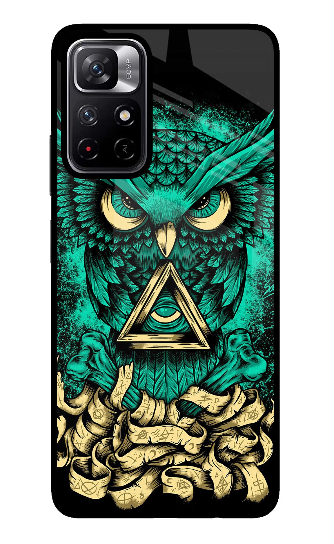 Green Owl Poco M4 Pro 5G Glass Case - Green Owl Poco M4 Pro 5G Glass Case Green Owl Poco M4 Pro 5G Glass Case