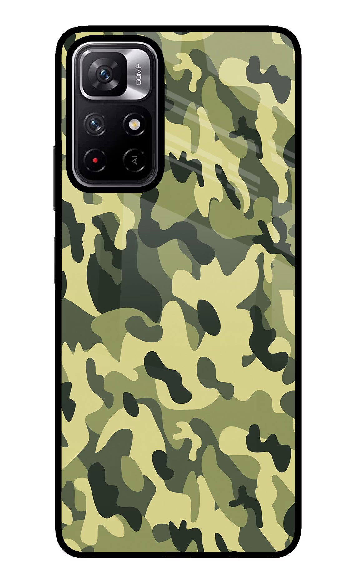 Camouflage Poco M4 Pro 5G Glass Case - Camouflage Poco M4 Pro 5G Glass Case Camouflage Poco M4 Pro 5G Glass Case