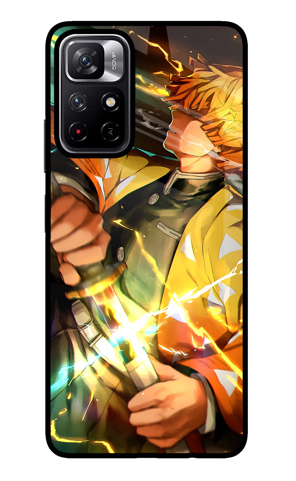 Demon Slayer Poco M4 Pro 5G Glass Case - Demon Slayer Poco M4 Pro 5G Glass Case Demon Slayer Poco M4 Pro 5G Glass Case