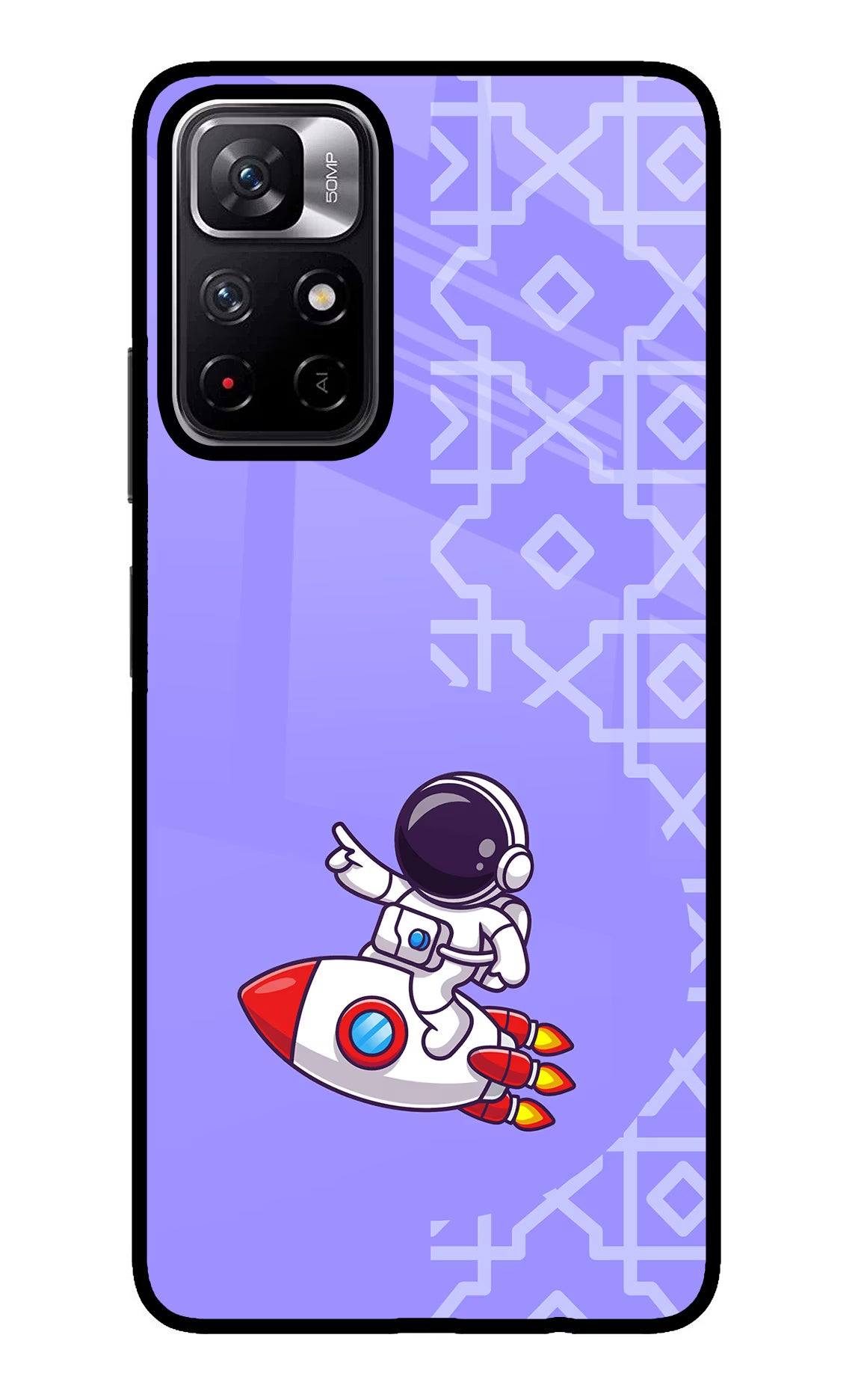 Cute Astronaut Poco M4 Pro 5G Glass Case - Cute Astronaut Poco M4 Pro 5G Glass Case Cute Astronaut Poco M4 Pro 5G Glass Case