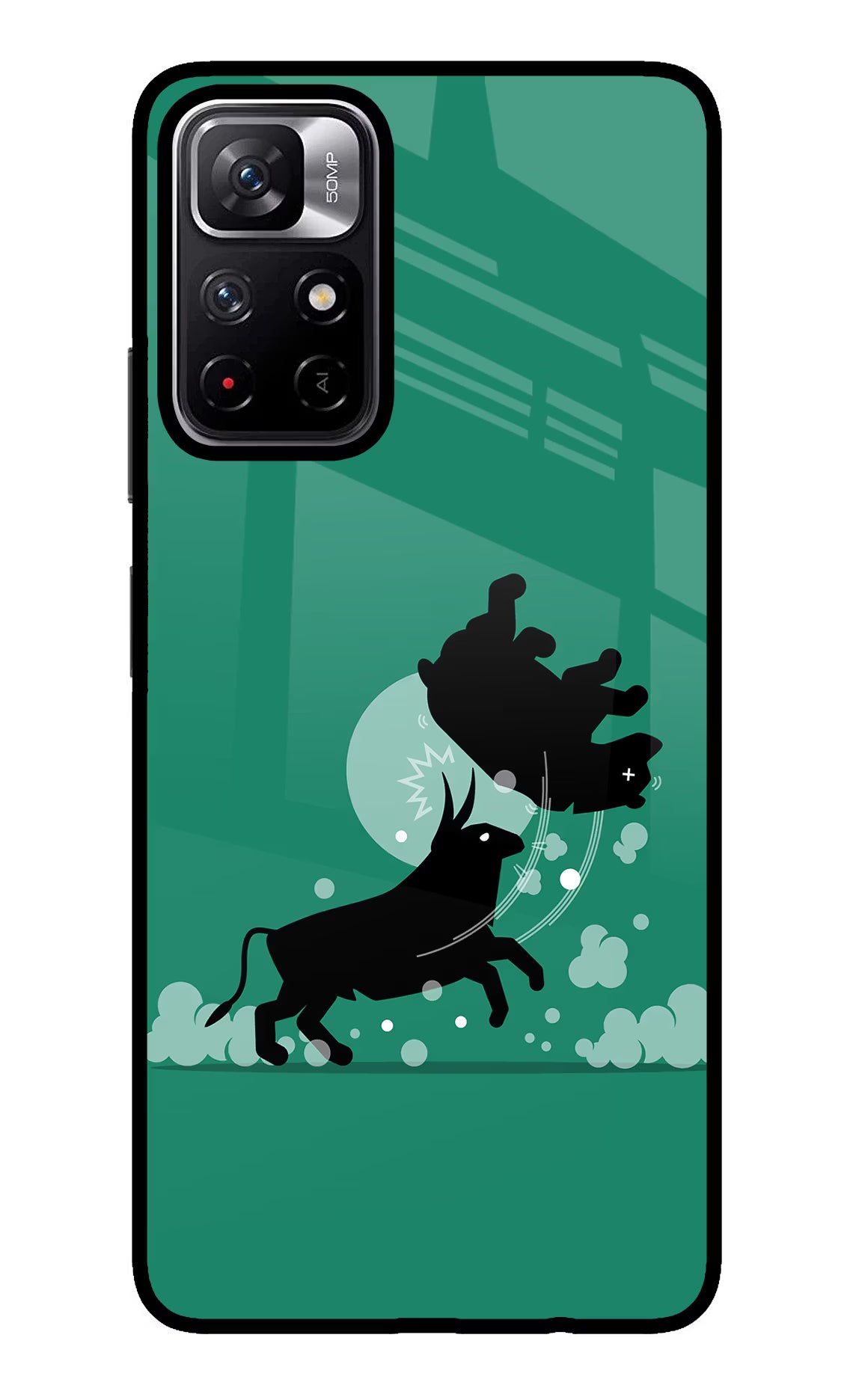 Bull Conqueror Poco M4 Pro 5G Glass Case - Bull Conqueror Poco M4 Pro 5G Glass Case Bull Conqueror Poco M4 Pro 5G Glass Case