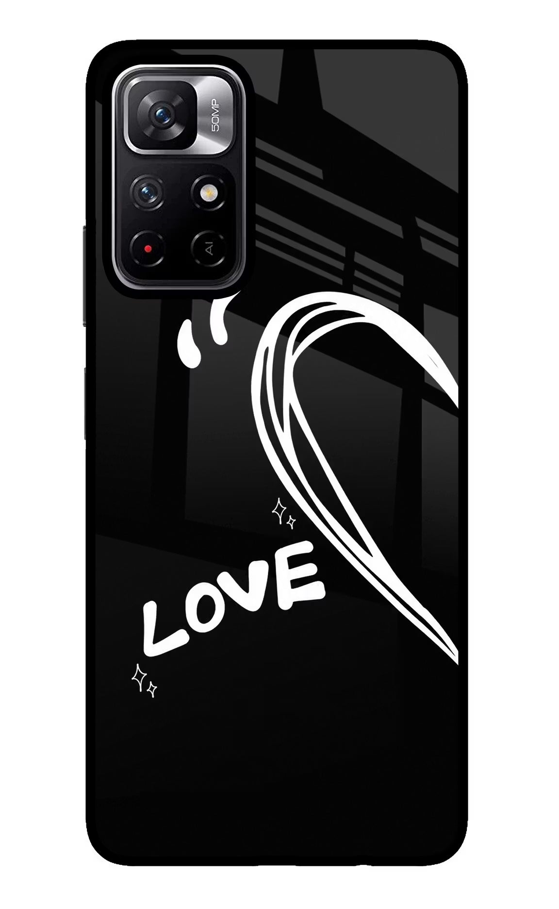 Love Line Poco M4 Pro 5G Glass Case - Love Line Poco M4 Pro 5G Glass Case Love Line Poco M4 Pro 5G Glass Case