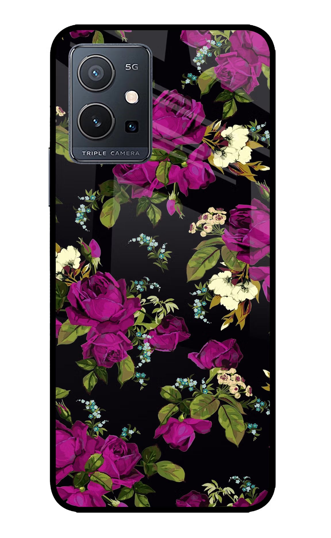 Flowers IQOO Z6 5G (not 44W) Glass Case - Flowers IQOO Z6 5G (not 44W) Glass Case Flowers IQOO Z6 5G (not 44W) Glass Case