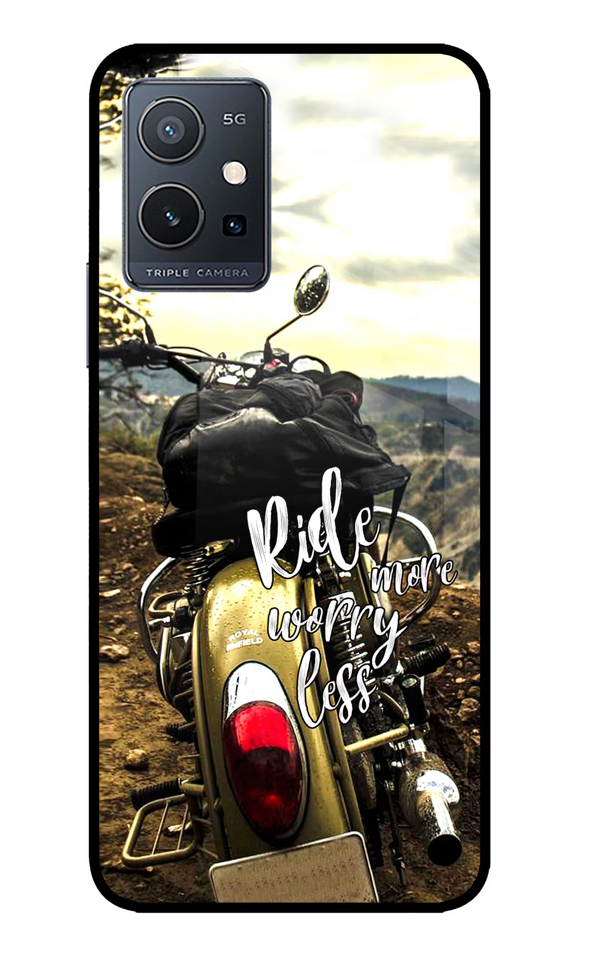 Ride More Worry Less IQOO Z6 5G (not 44W) Glass Case - Ride More Worry Less IQOO Z6 5G (not 44W) Glass Case Ride More Worry Less IQOO Z6 5G (not 44W) Glass Case