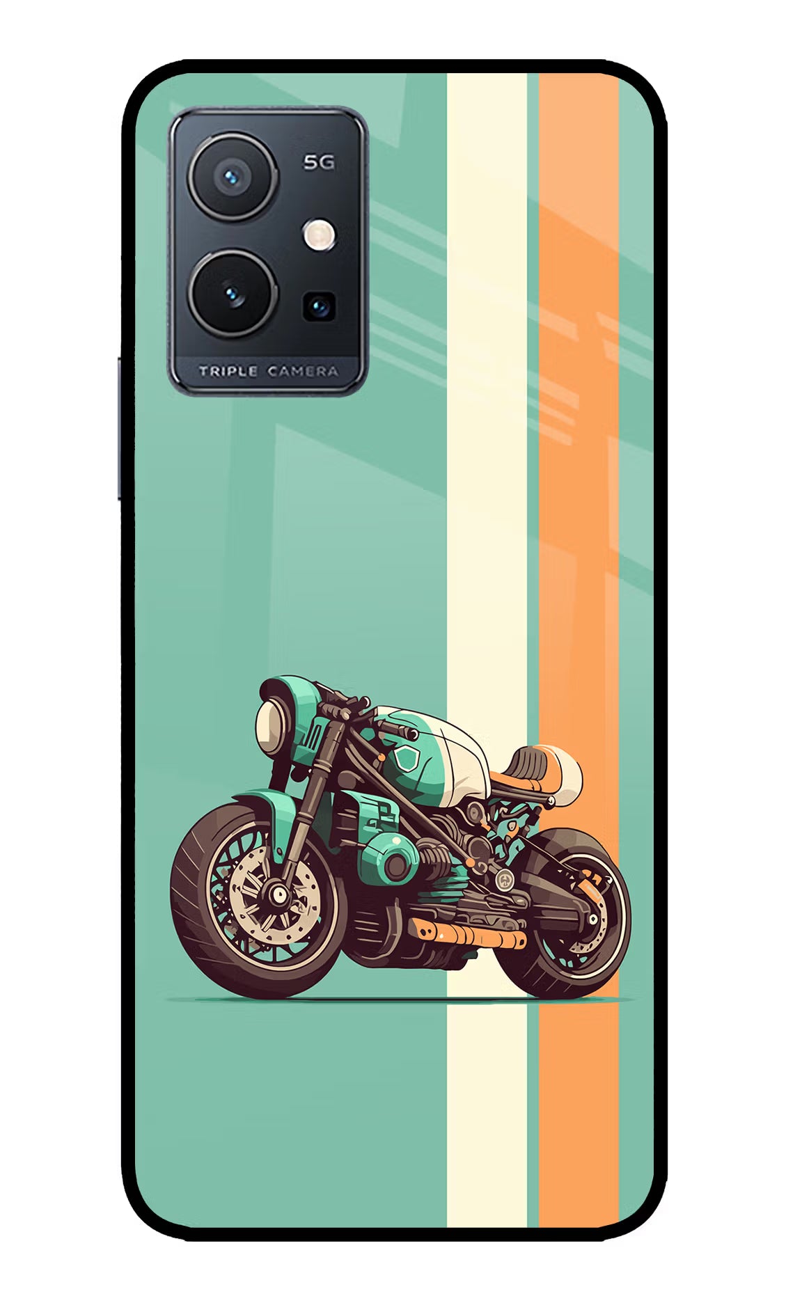 Striped Moto Drift IQOO Z6 5G (not 44W) Glass Case - Striped Moto Drift IQOO Z6 5G (not 44W) Glass Case Striped Moto Drift IQOO Z6 5G (not 44W) Glass Case