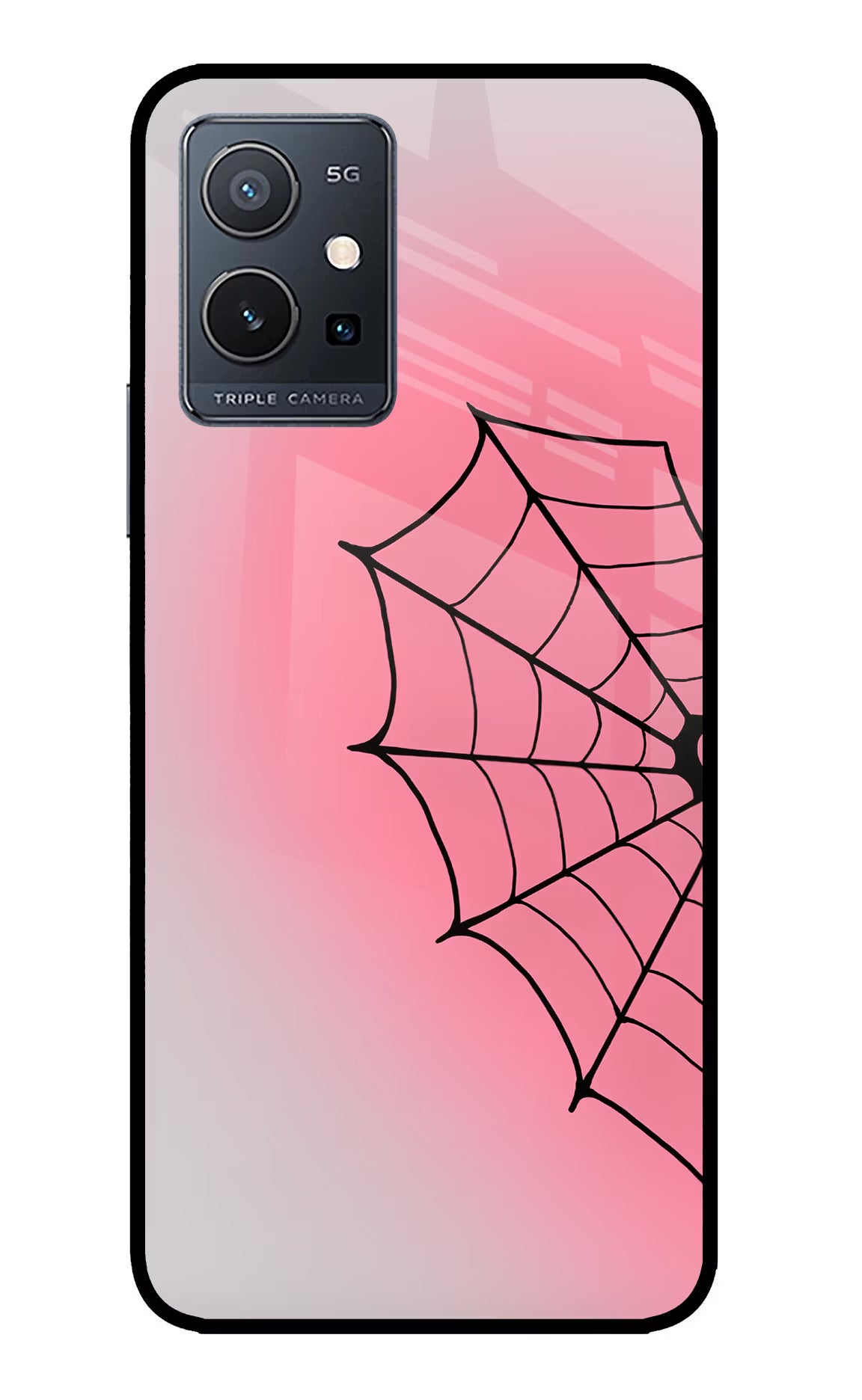 Pink Web IQOO Z6 5G (not 44W) Glass Case - Pink Web IQOO Z6 5G (not 44W) Glass Case Pink Web IQOO Z6 5G (not 44W) Glass Case
