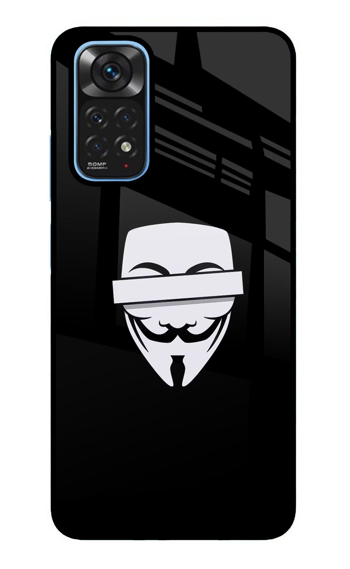 Anonymous Face Redmi Note 11/11S Glass Case - Anonymous Face Redmi Note 11/11S Glass Case Anonymous Face Redmi Note 11/11S Glass Case