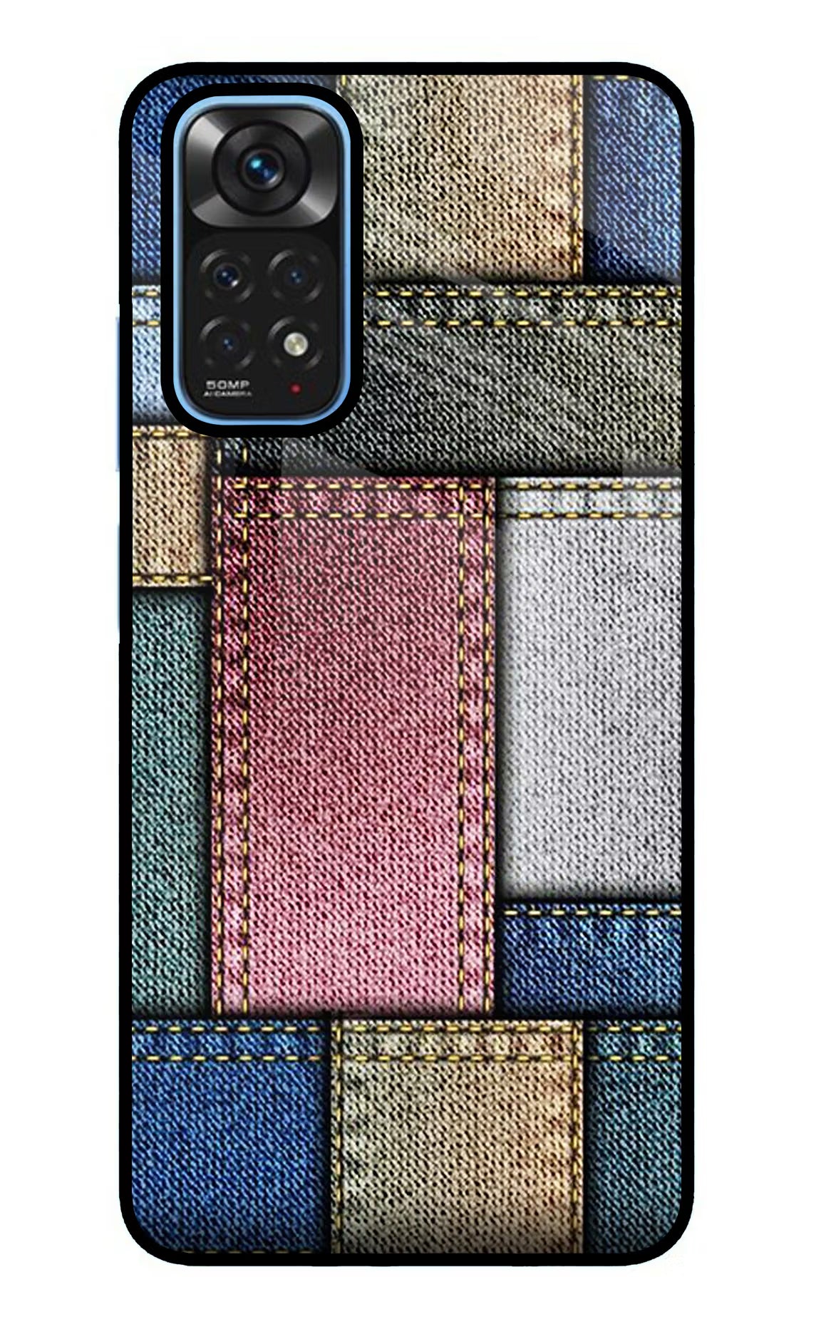 Multicolor Jeans Redmi Note 11/11S Glass Case - Multicolor Jeans Redmi Note 11/11S Glass Case Multicolor Jeans Redmi Note 11/11S Glass Case