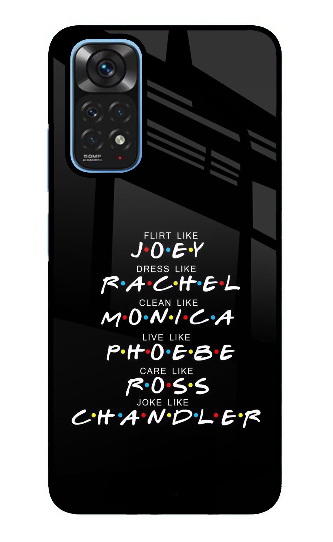 FRIENDS Character Redmi Note 11/11S Glass Case - FRIENDS Character Redmi Note 11/11S Glass Case FRIENDS Character Redmi Note 11/11S Glass Case