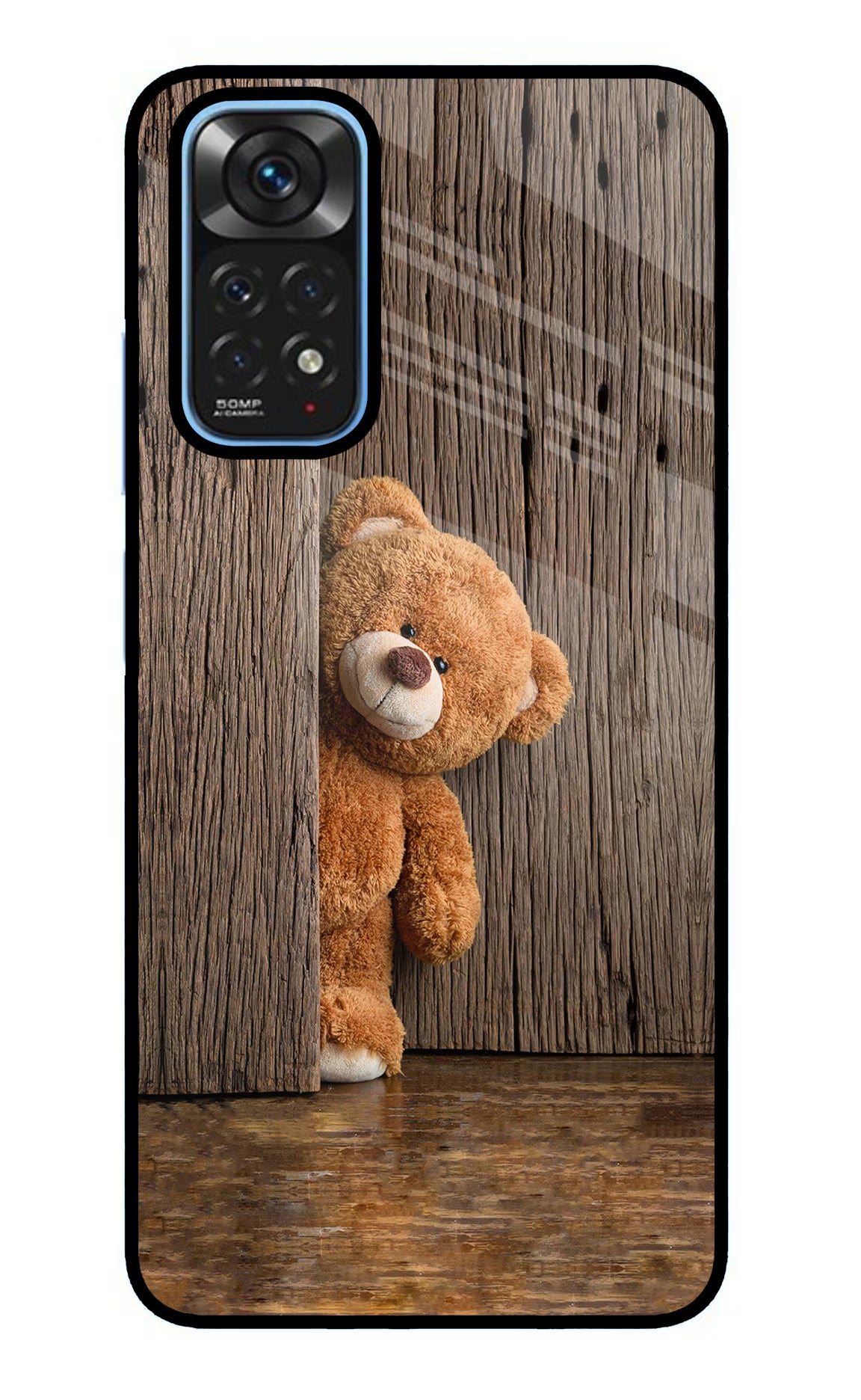Teddy Wooden Redmi Note 11/11S Glass Case - Teddy Wooden Redmi Note 11/11S Glass Case Teddy Wooden Redmi Note 11/11S Glass Case