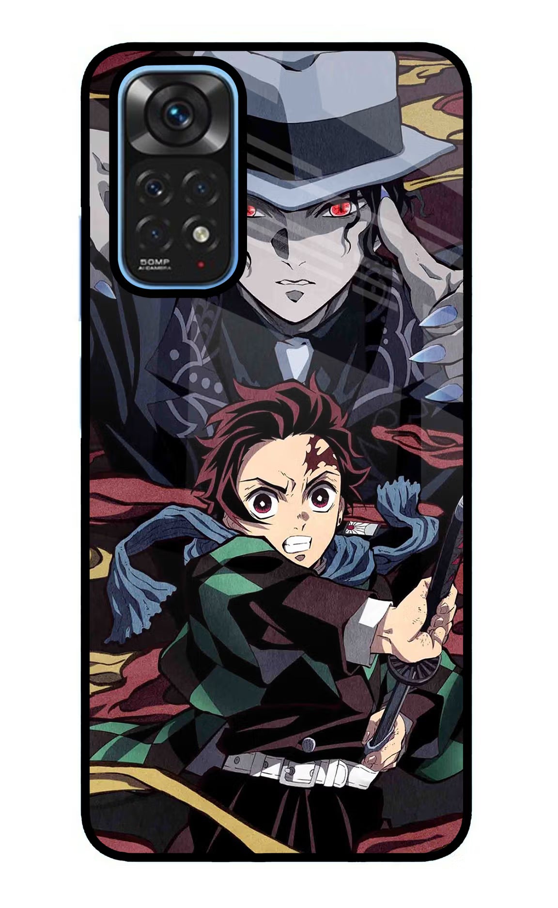 Demon Slayer Redmi Note 11/11S Back Cover - Demon Slayer Redmi Note 11/11S Glass Case Back Cover by Casekaro Demon Slayer Redmi Note 11/11S Glass Case Back Cover by Casekaro