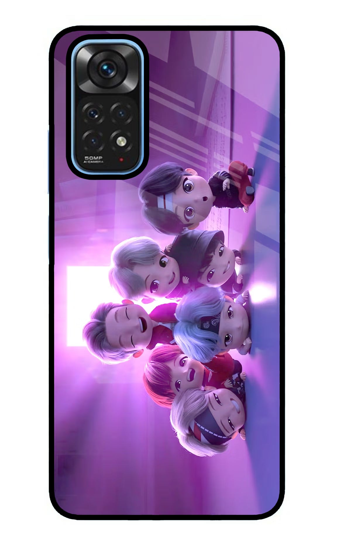 BTS Chibi Redmi Note 11/11S Glass Case - BTS Chibi Redmi Note 11/11S Glass Case BTS Chibi Redmi Note 11/11S Glass Case