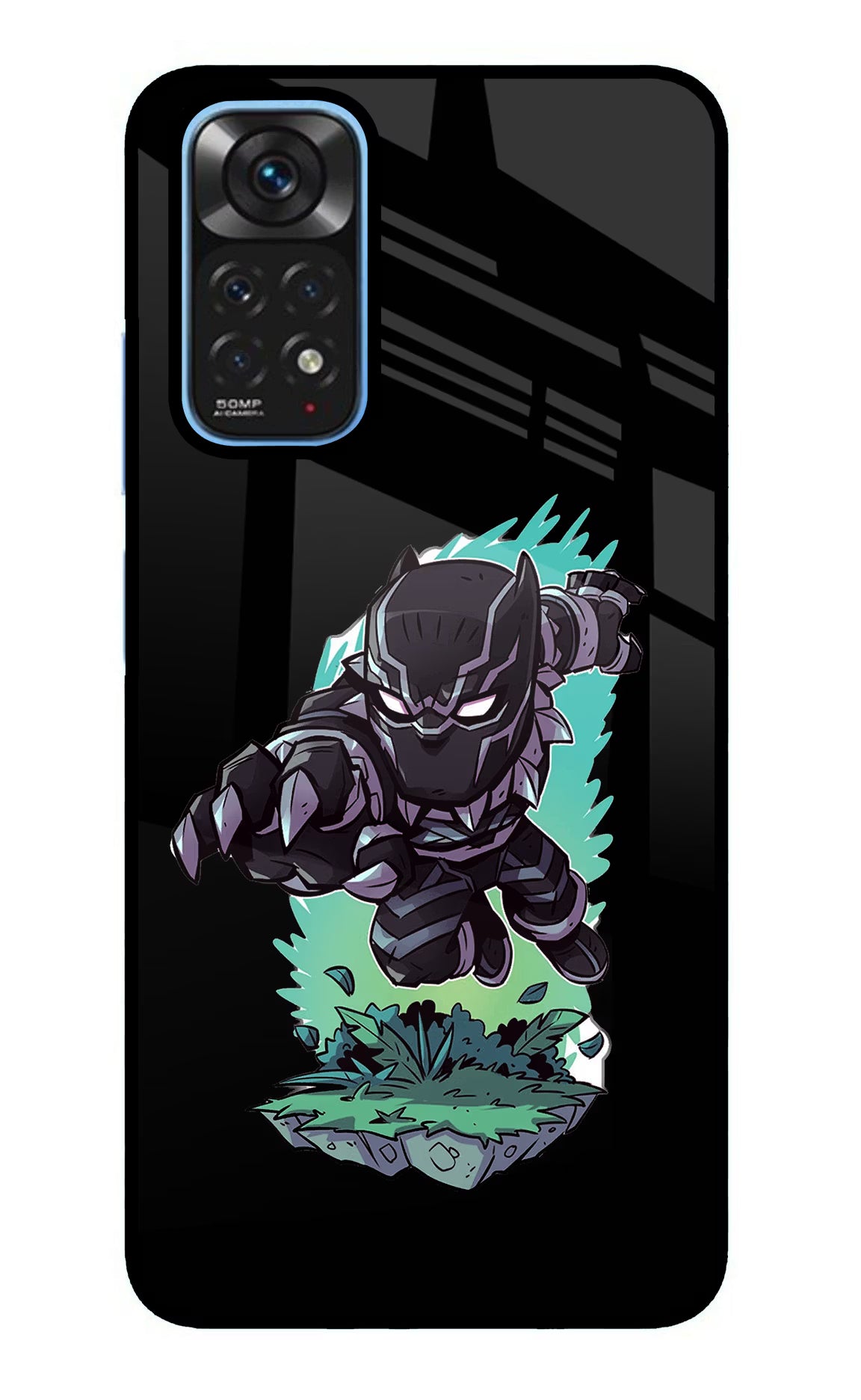 Black Panther Redmi Note 11/11S Back Cover - Black Panther Redmi Note 11/11S Glass Case Back Cover by Casekaro Black Panther Redmi Note 11/11S Glass Case Back Cover by Casekaro