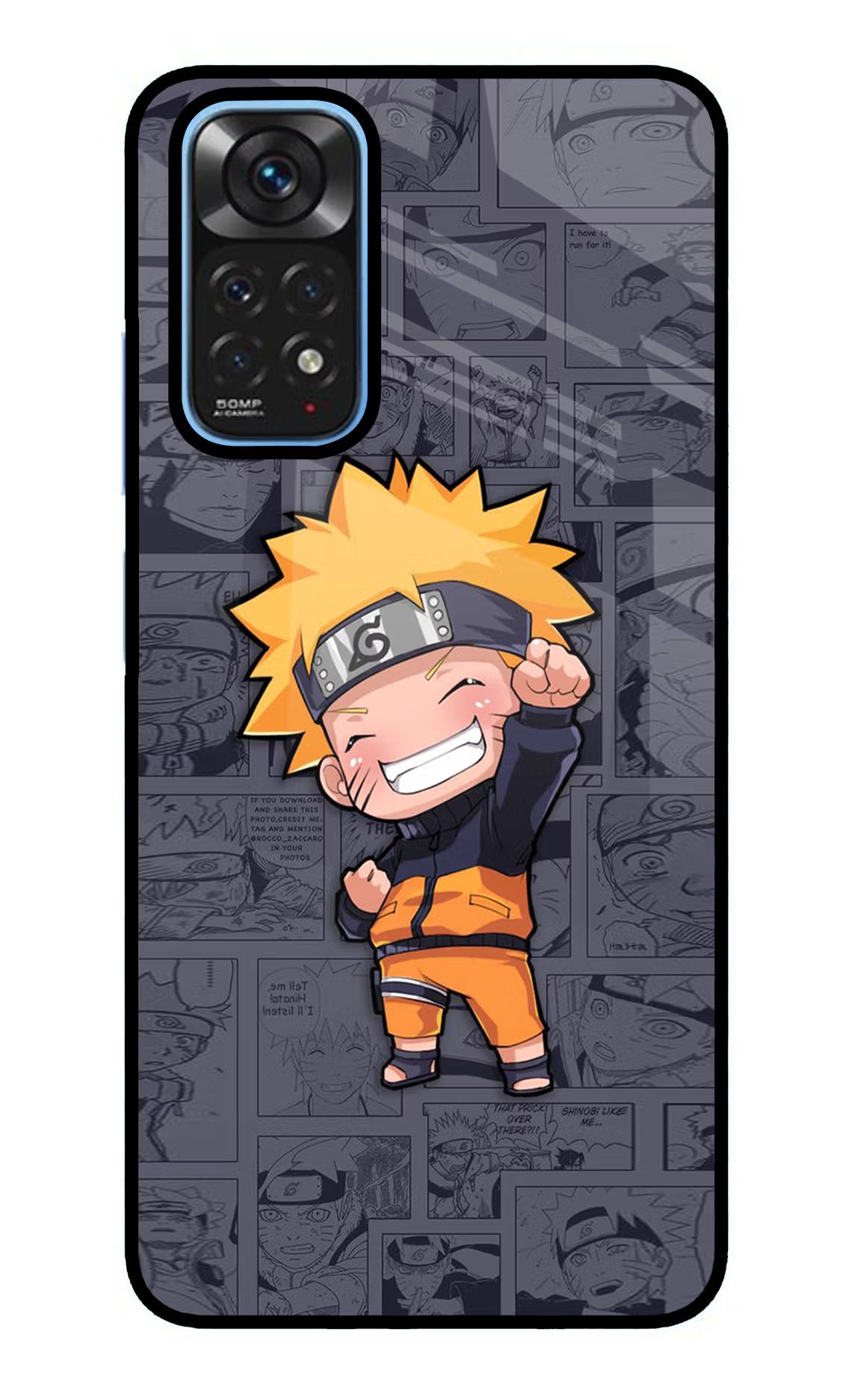 Chota Naruto Redmi Note 11/11S Back Cover - Chota Naruto Redmi Note 11/11S Glass Case Back Cover by Casekaro Chota Naruto Redmi Note 11/11S Glass Case Back Cover by Casekaro