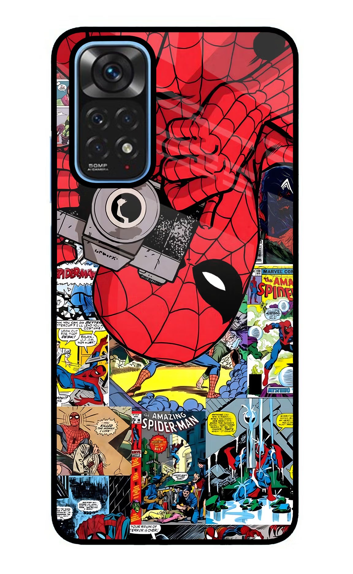 Spider Man Redmi Note 11/11S Glass Case - Spider Man Redmi Note 11/11S Glass Case Spider Man Redmi Note 11/11S Glass Case