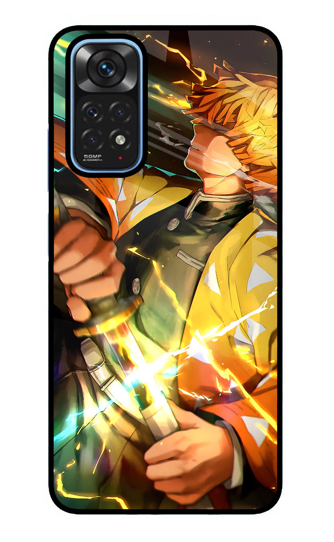 Demon Slayer Redmi Note 11/11S Back Cover - Demon Slayer Redmi Note 11/11S Glass Case Back Cover by Casekaro Demon Slayer Redmi Note 11/11S Glass Case Back Cover by Casekaro
